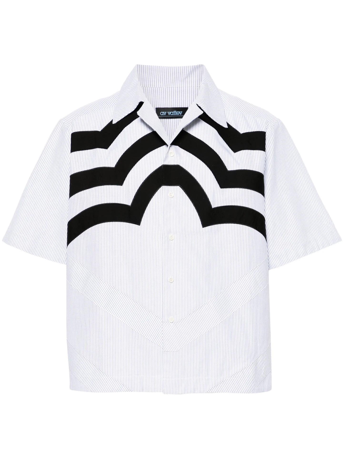 striped short-sleeve cotton shirt
