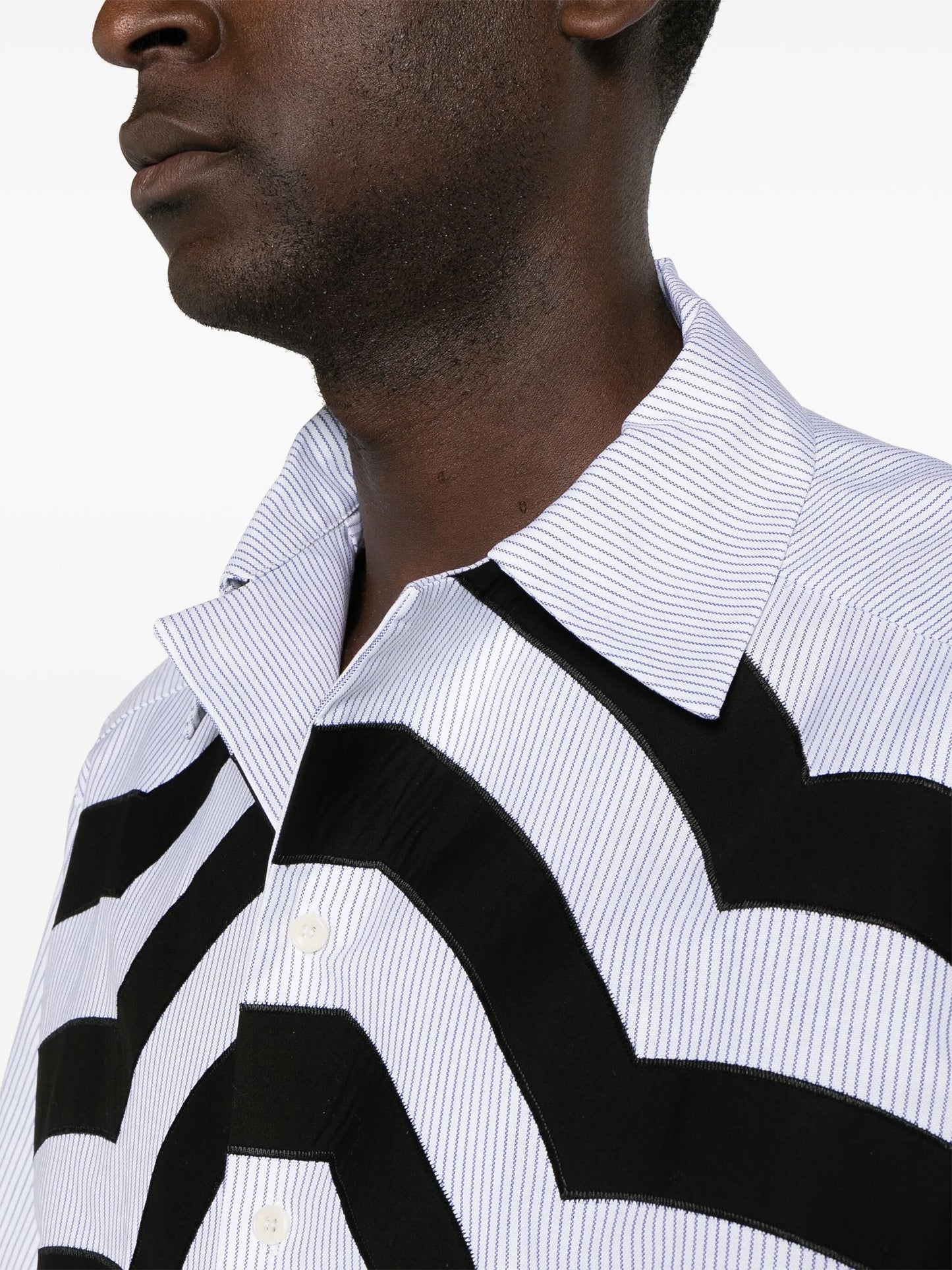 striped short-sleeve cotton shirt