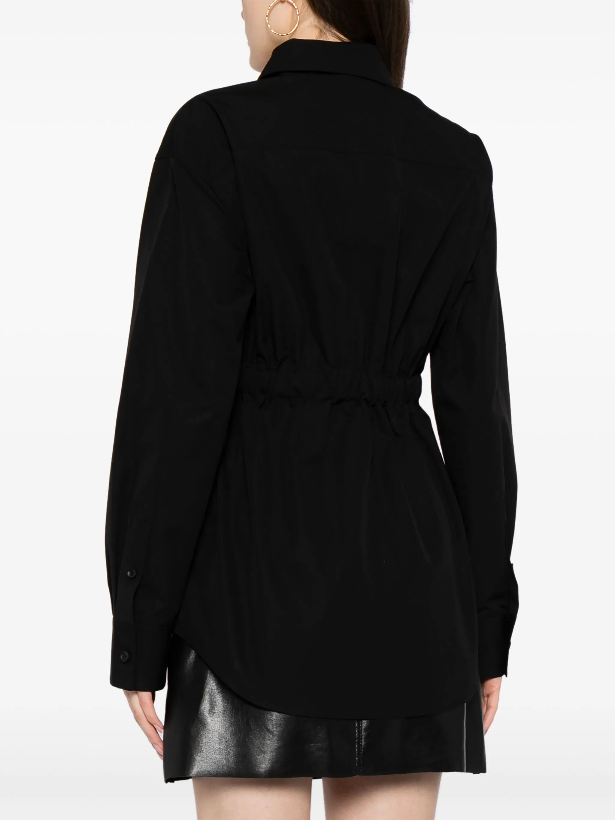 belted cotton tunic shirt