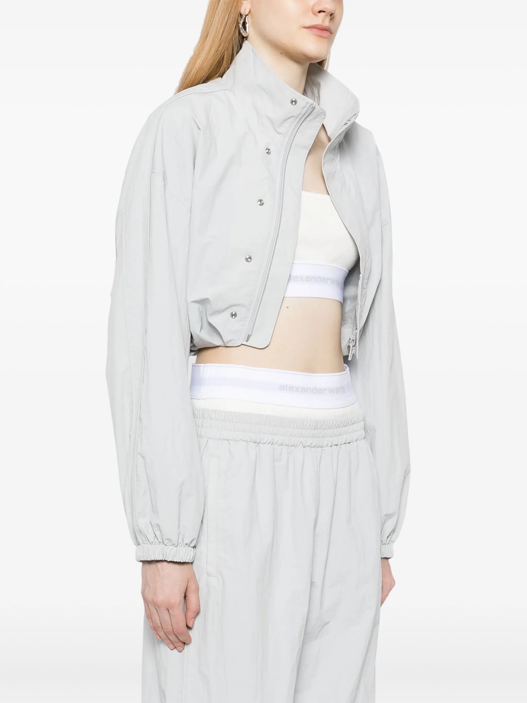 double-layer cropped track jacket