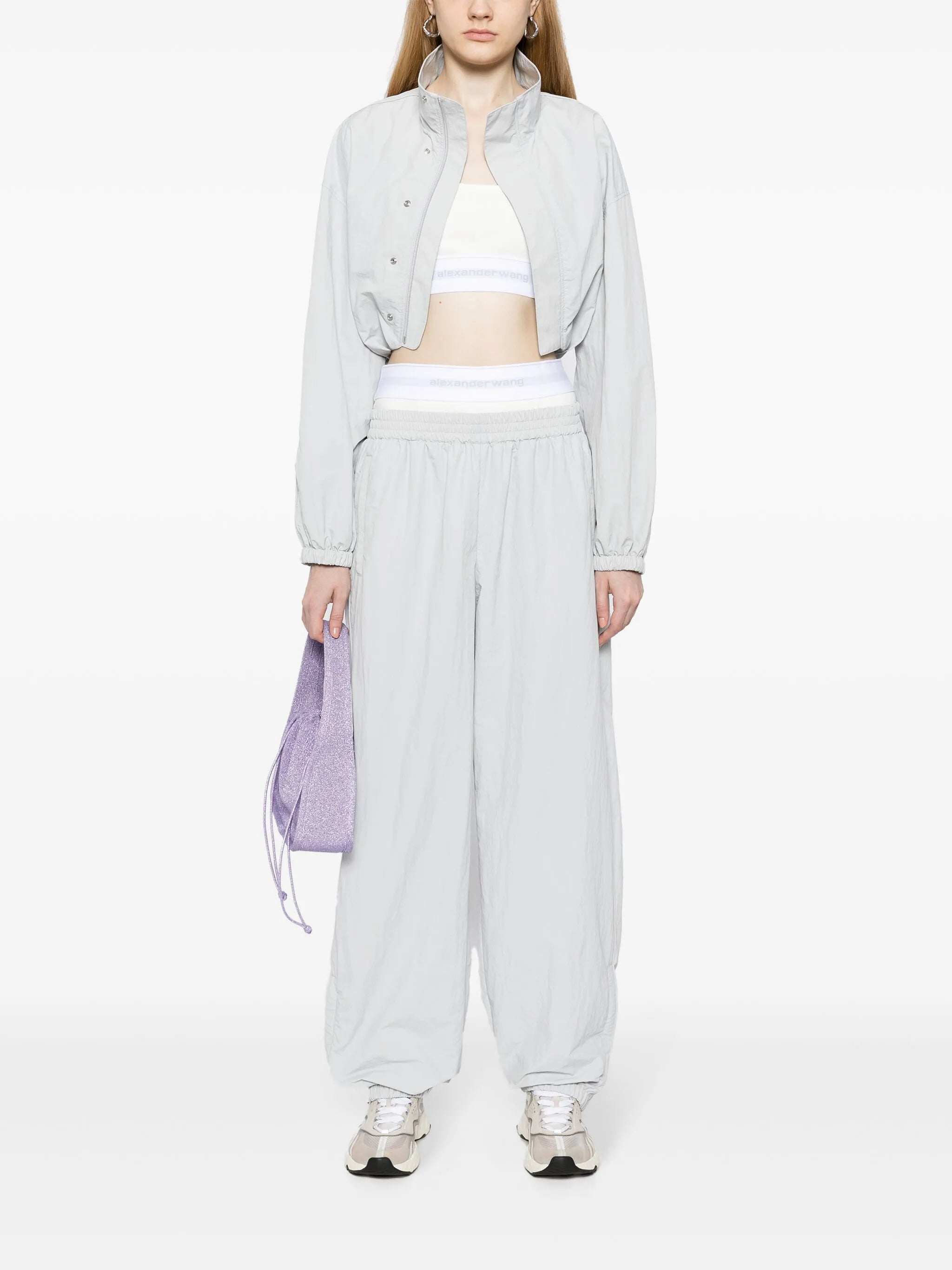 double-layer cropped track jacket