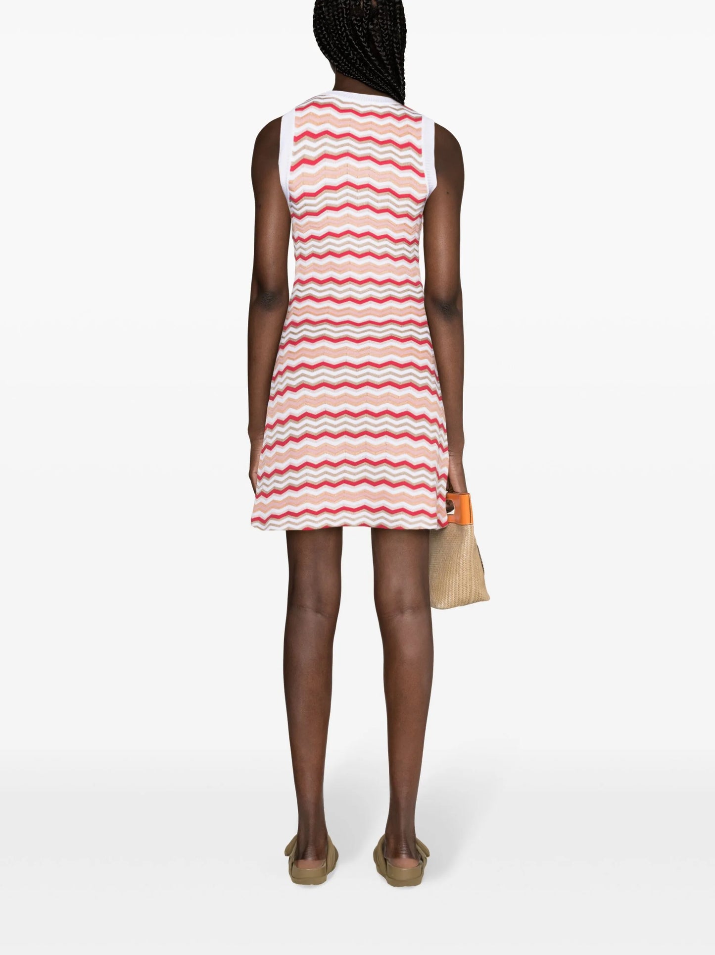 zigzag-woven mini dress