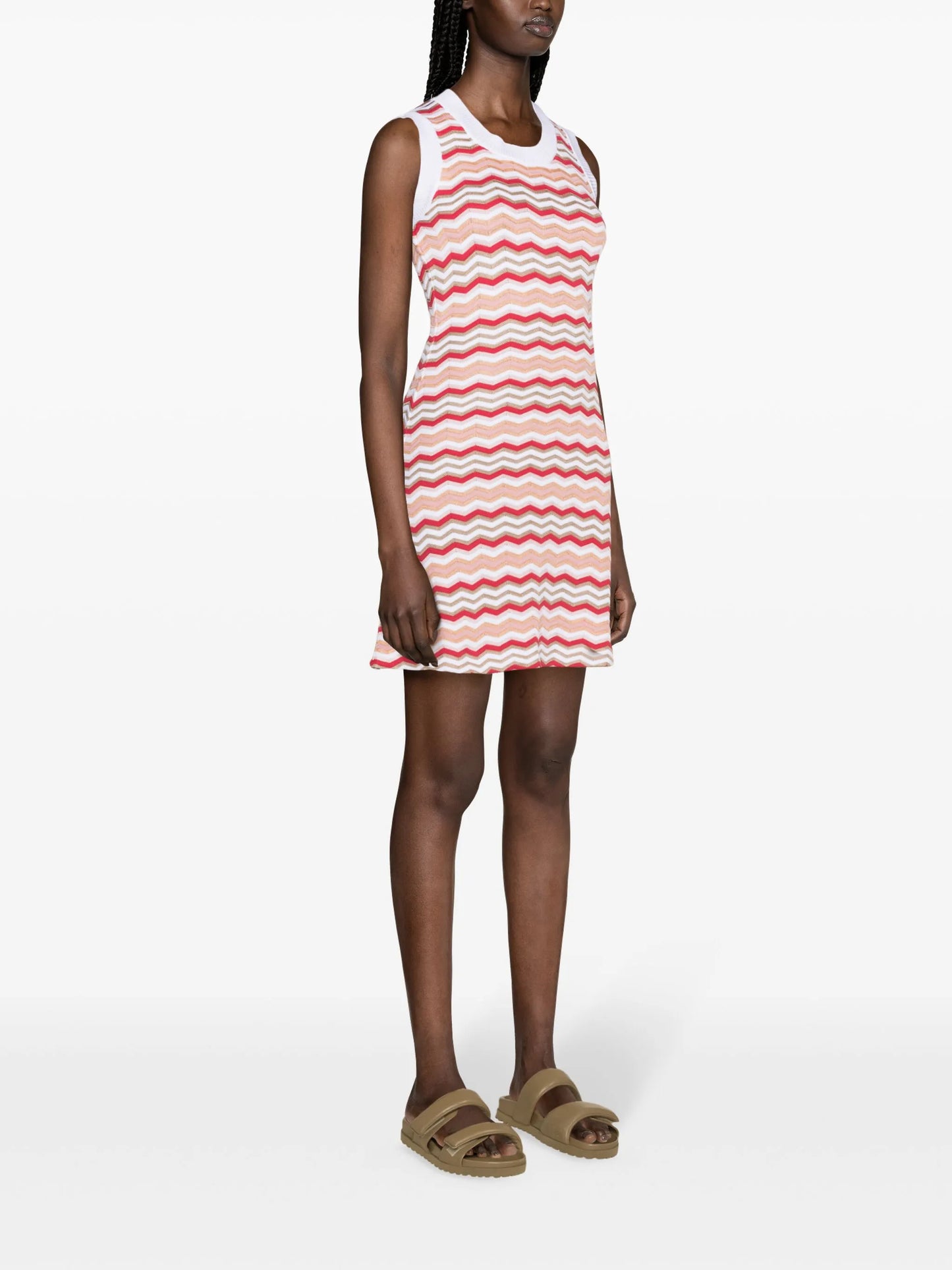 zigzag-woven mini dress