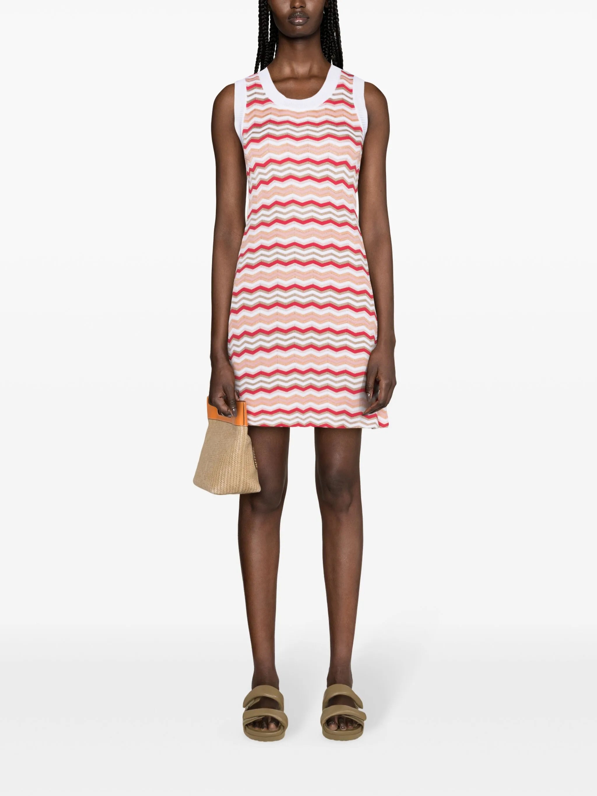 zigzag-woven mini dress