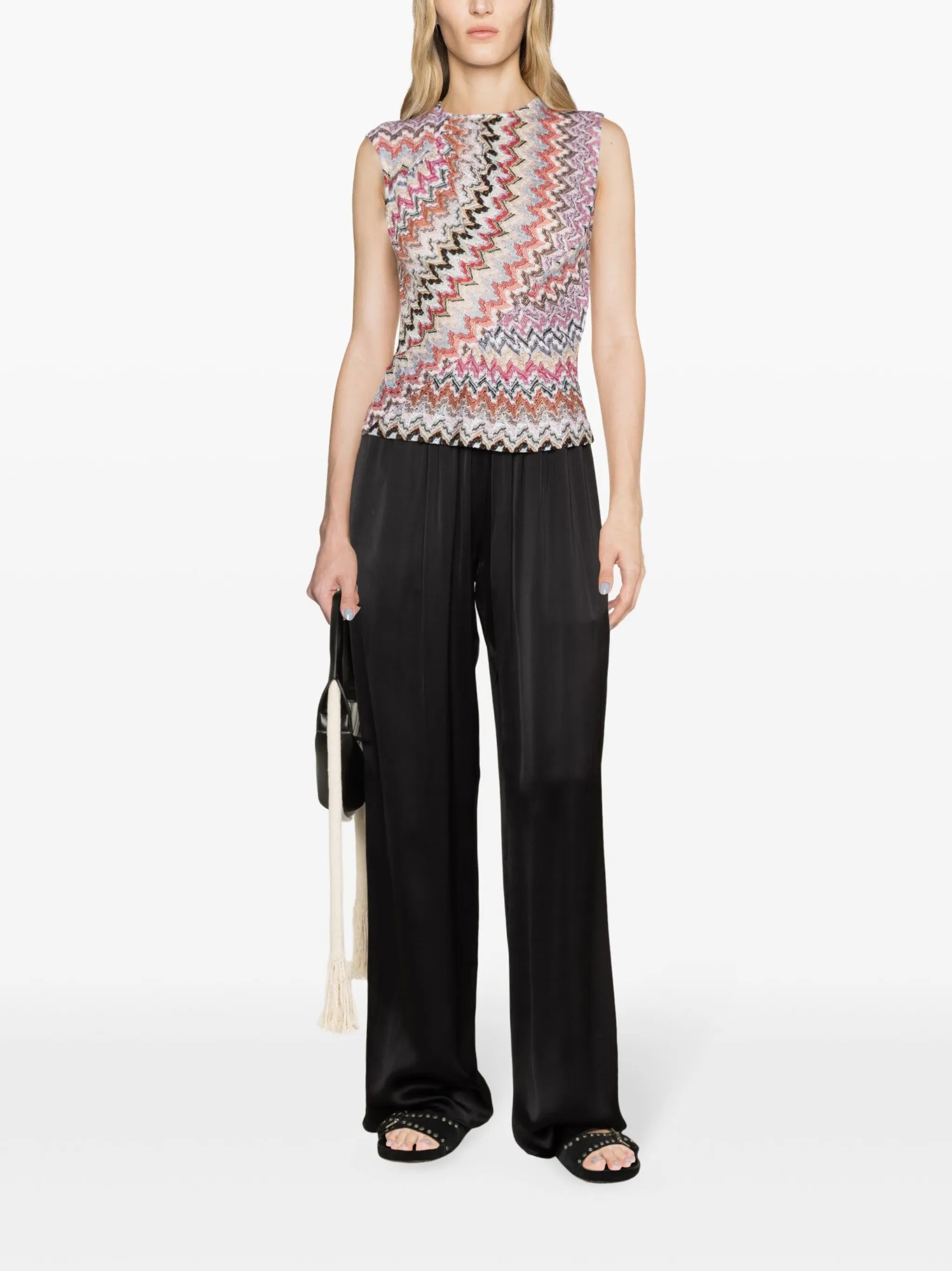 zigzag-woven knitted tank top