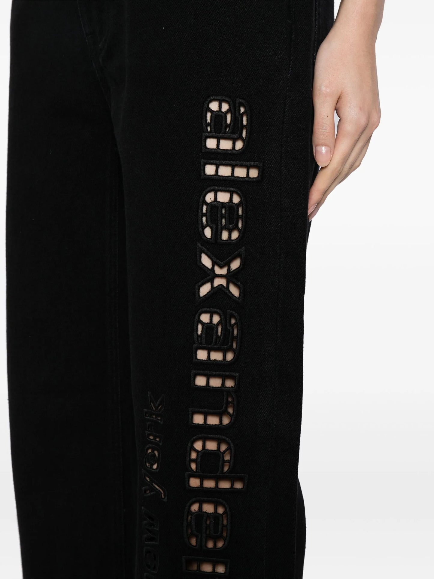 EZ embroidered straight-leg trousers