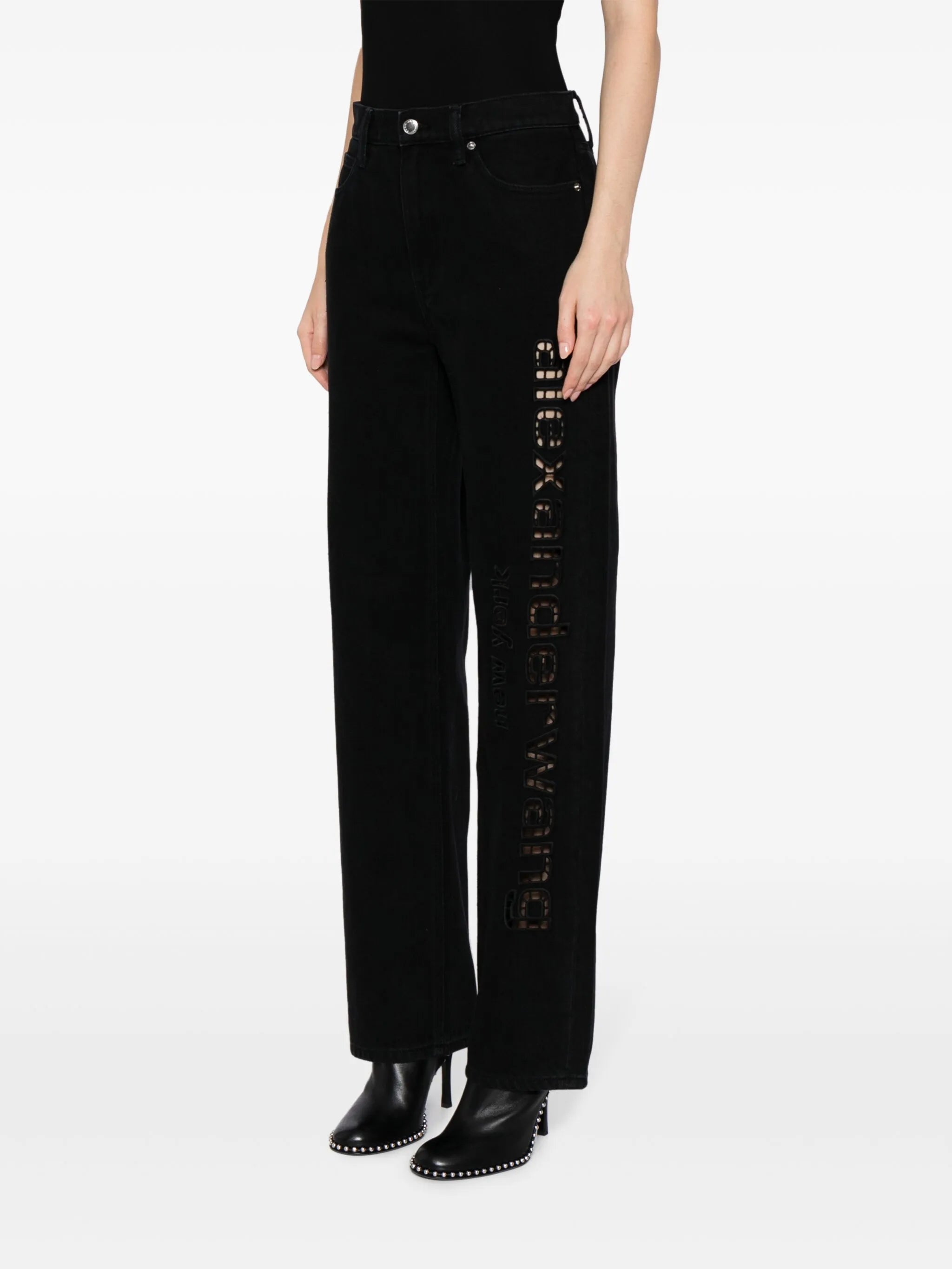 EZ embroidered straight-leg trousers