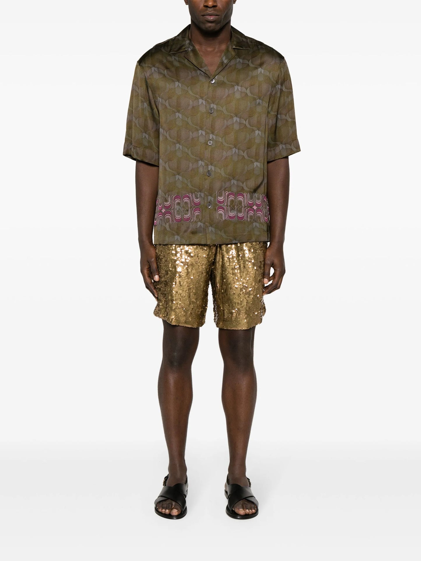 Cassi EMB satin shirt