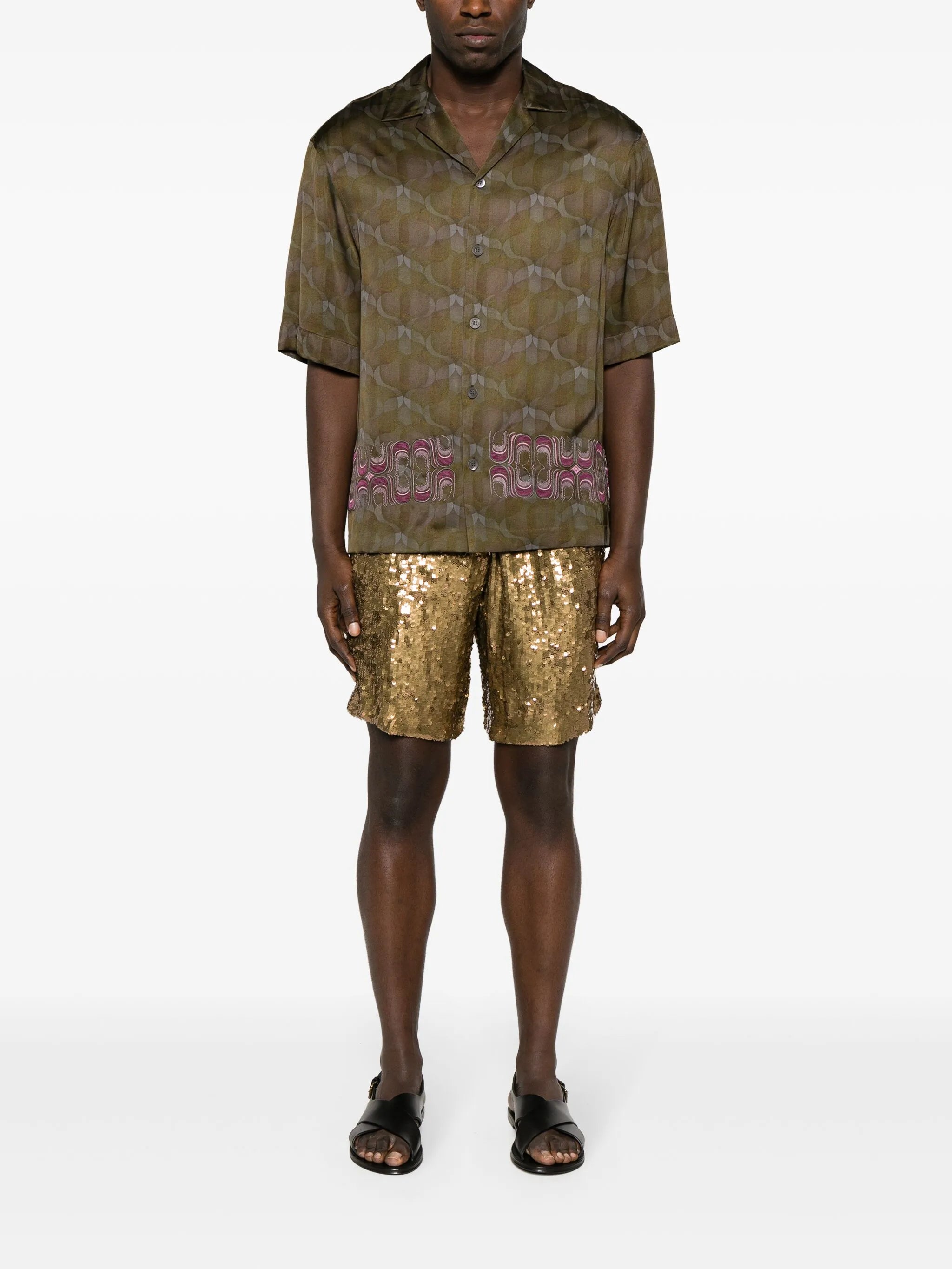 Cassi EMB satin shirt