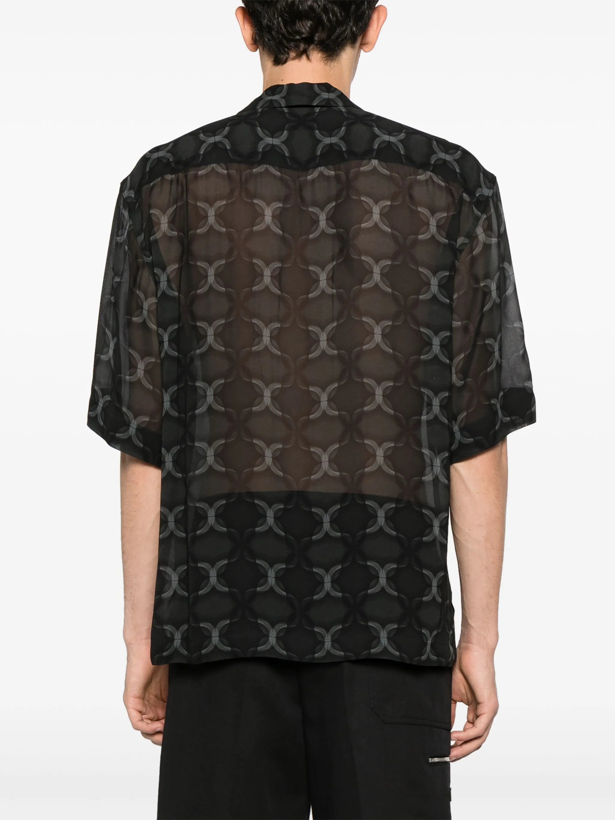 Cassi geometric-print crepe shirt