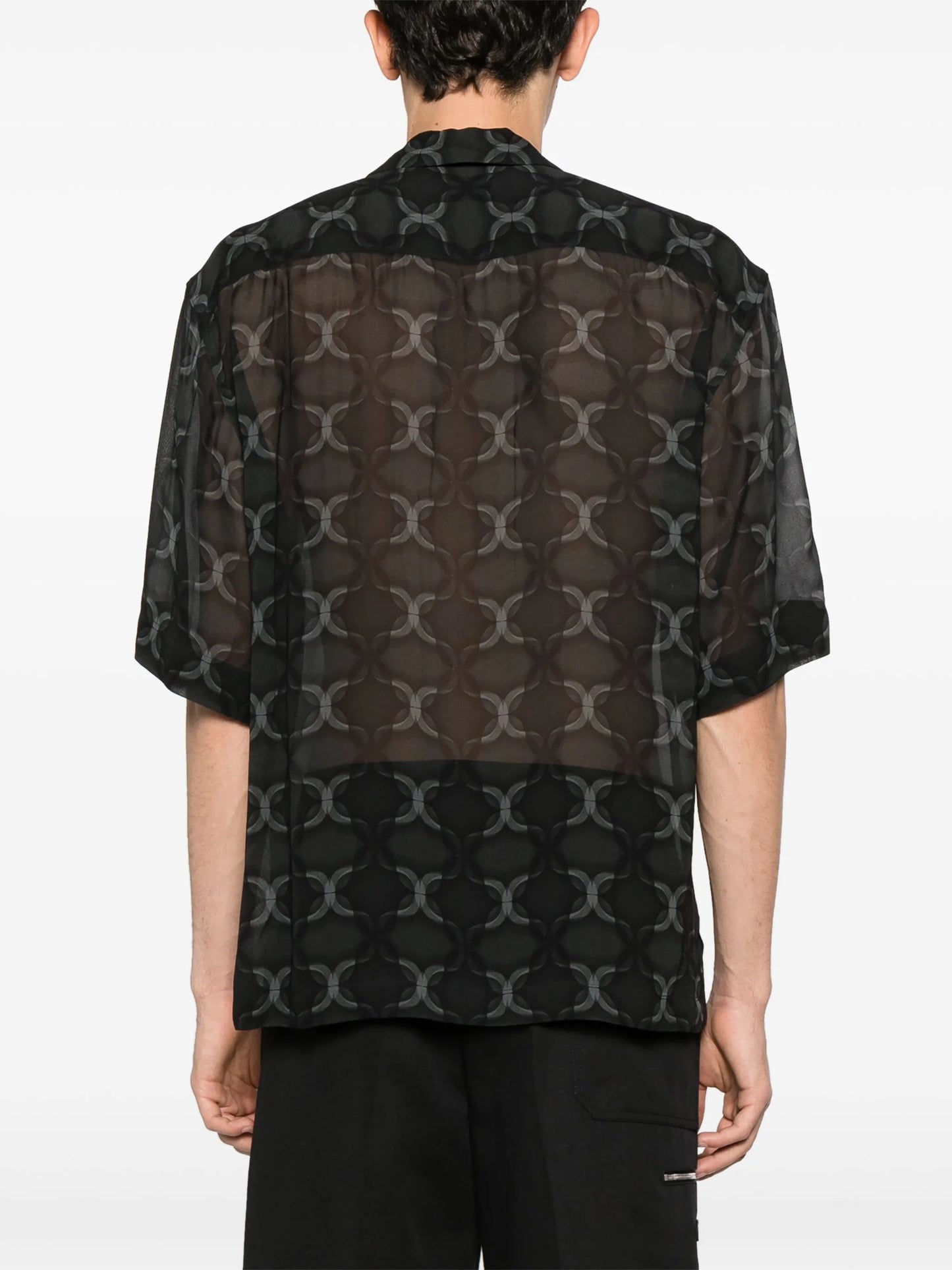 Cassi geometric-print crepe shirt