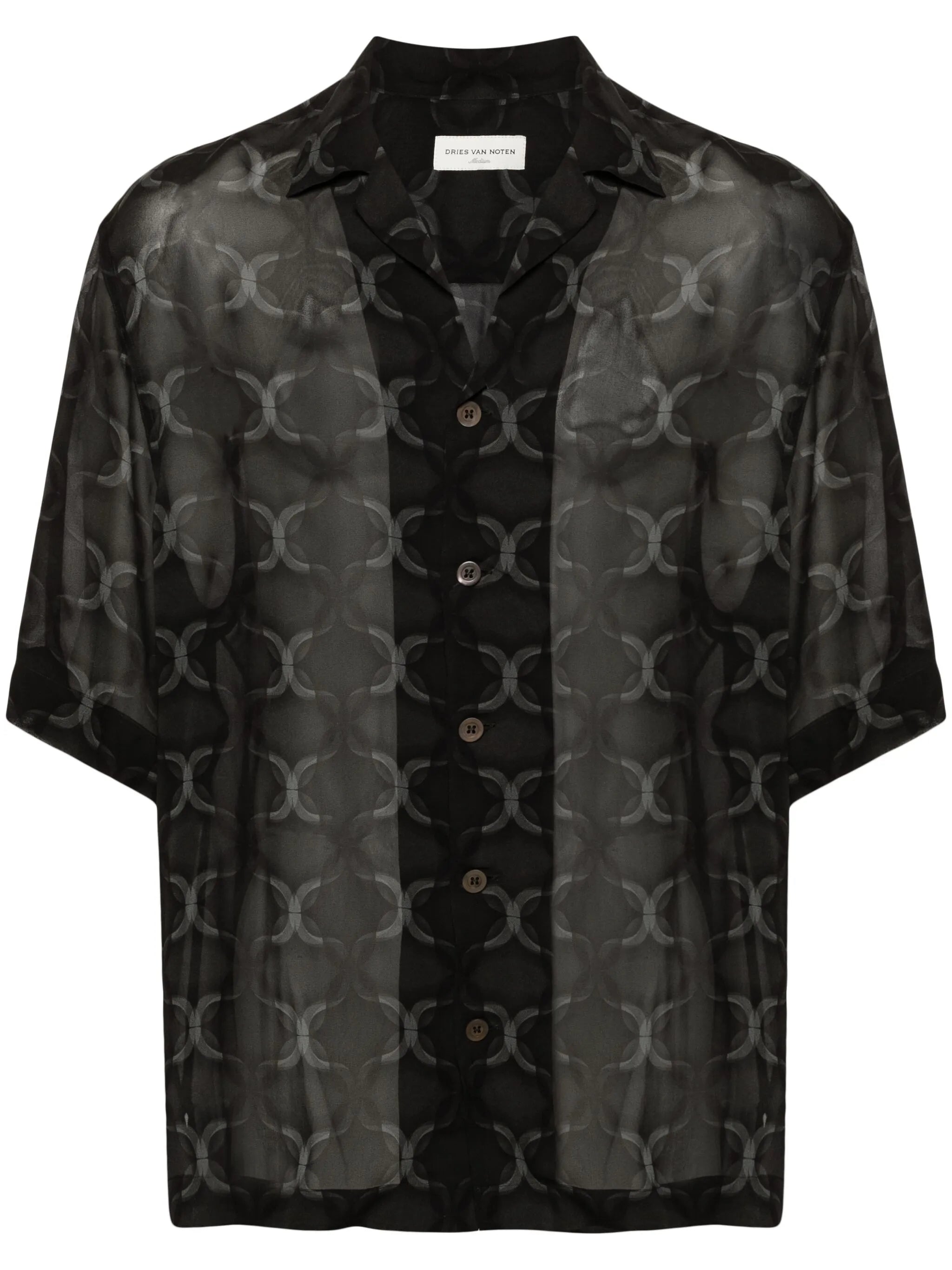 Cassi geometric-print crepe shirt