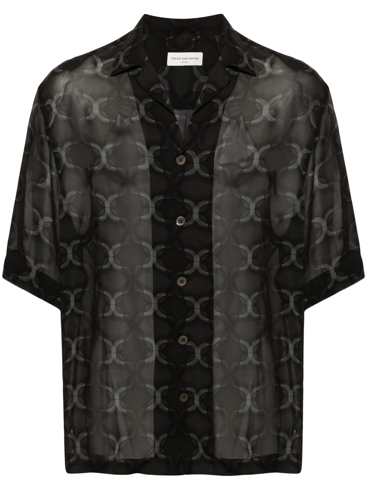 Cassi geometric-print crepe shirt