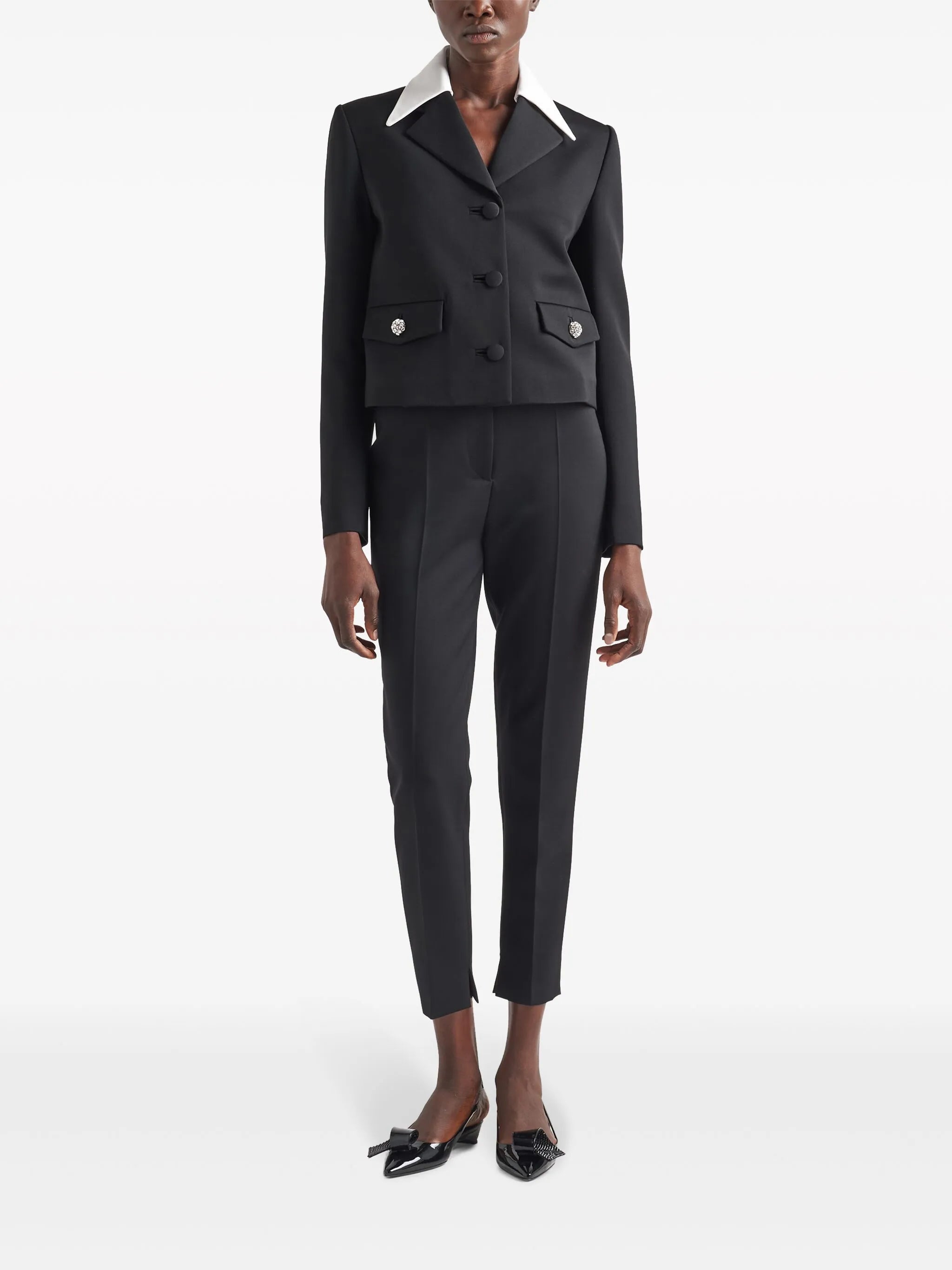wool sateen trousers