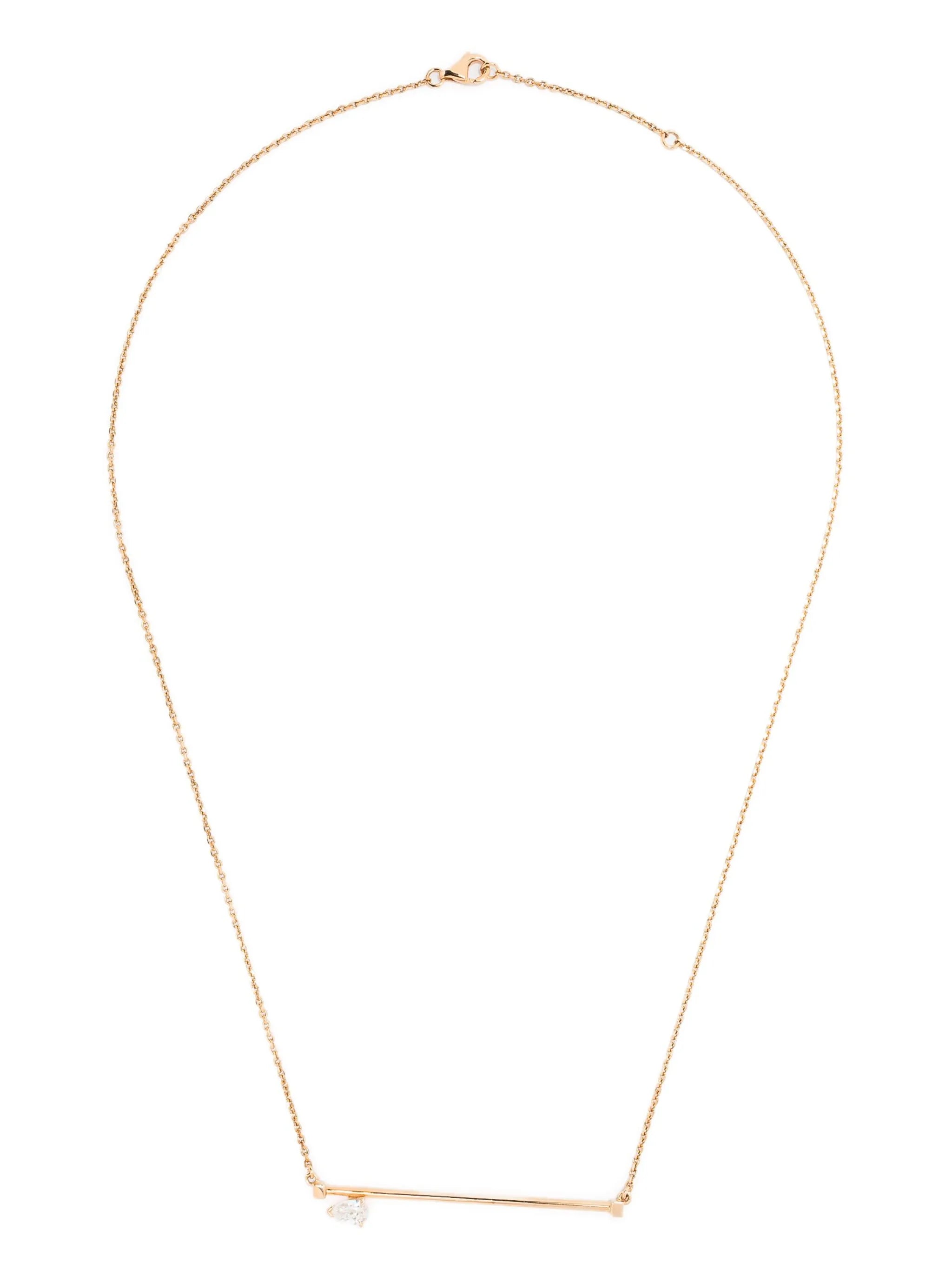 18kt rose gold Serti sur Vide chain-link diamond pendant necklace