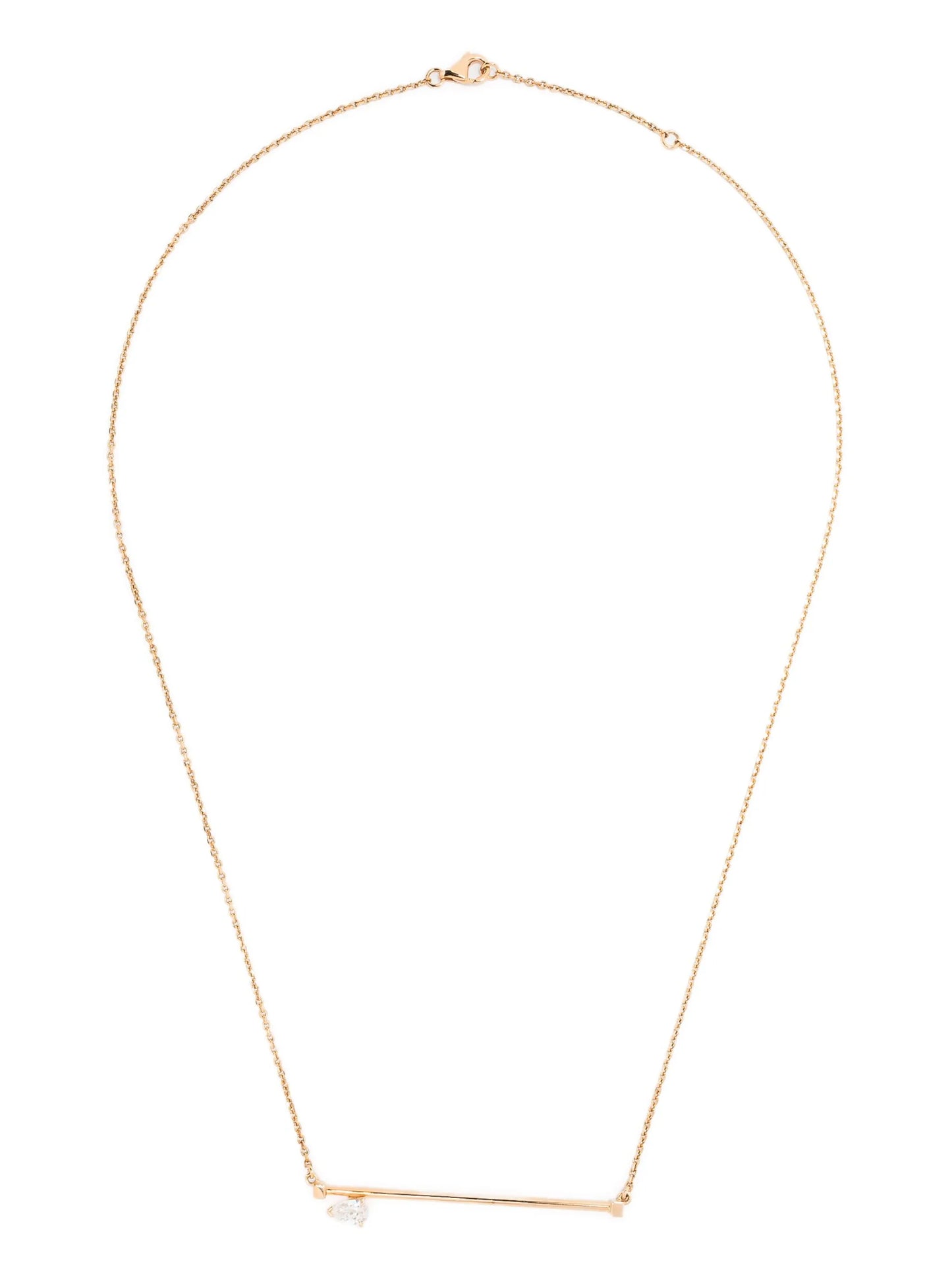 18kt rose gold Serti sur Vide chain-link diamond pendant necklace