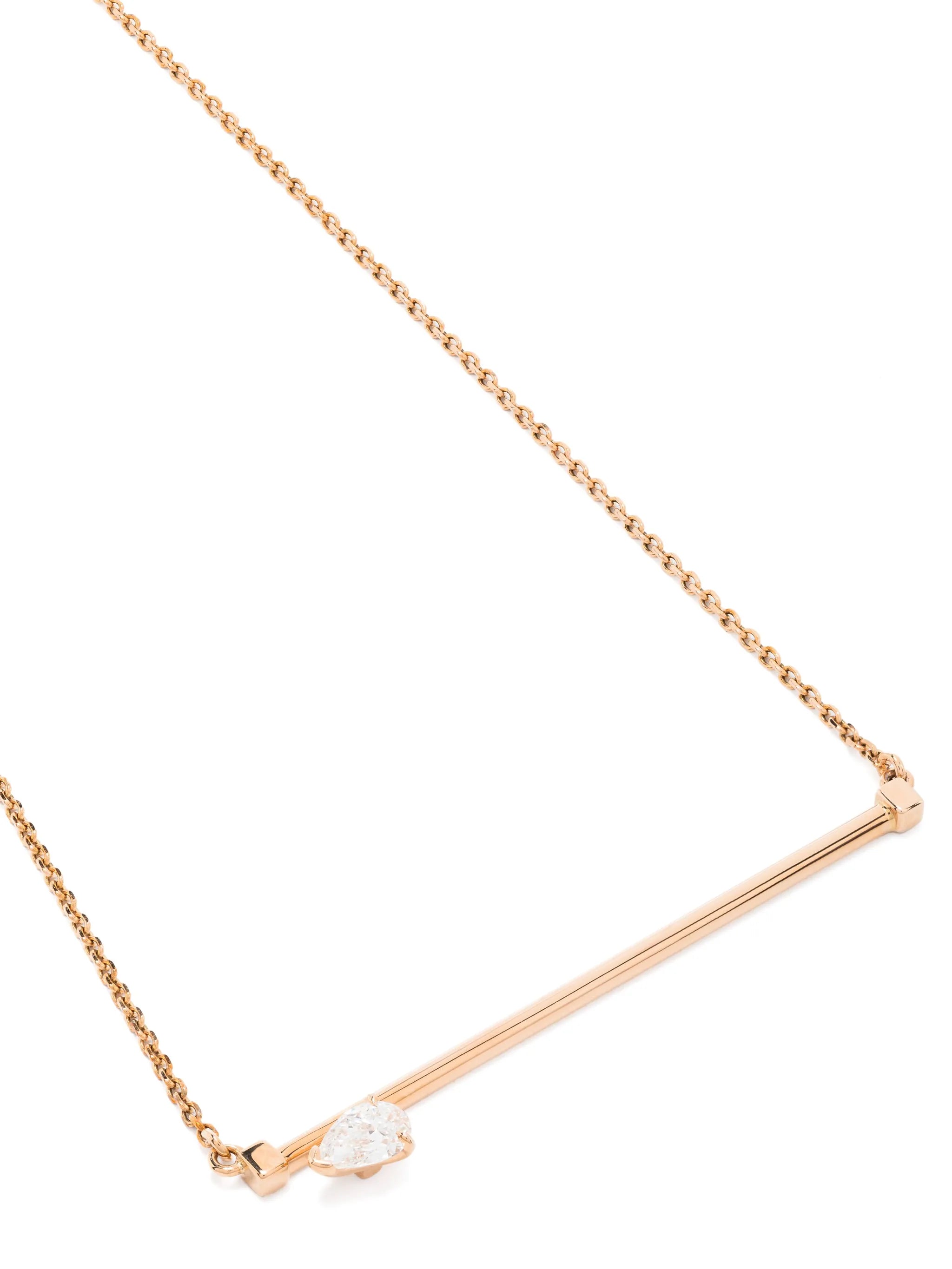 18kt rose gold Serti sur Vide chain-link diamond pendant necklace