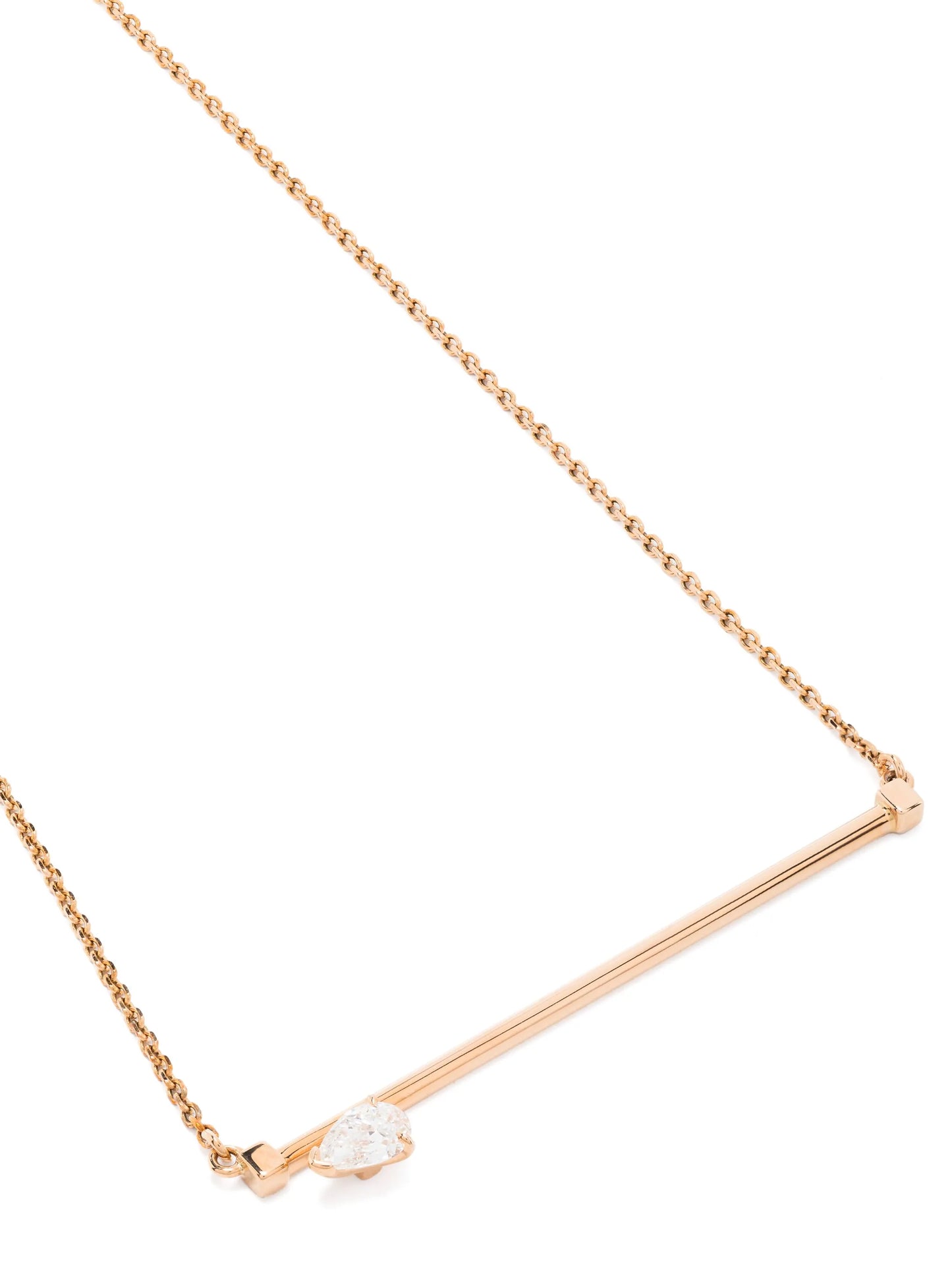18kt rose gold Serti sur Vide chain-link diamond pendant necklace