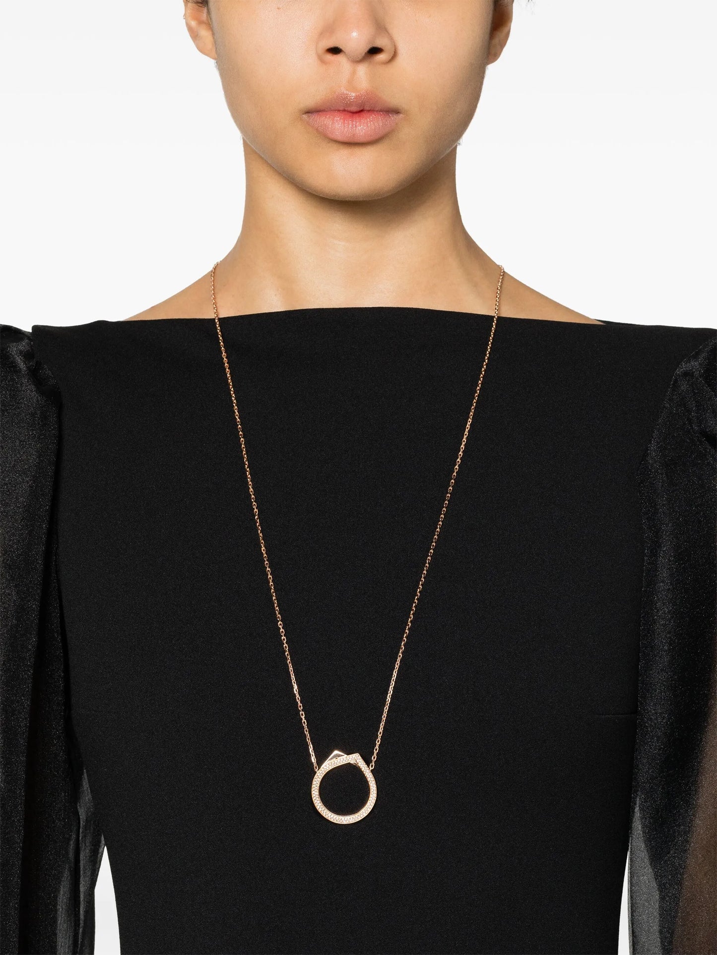 18kt rose gold Antifer diamond pendant necklace