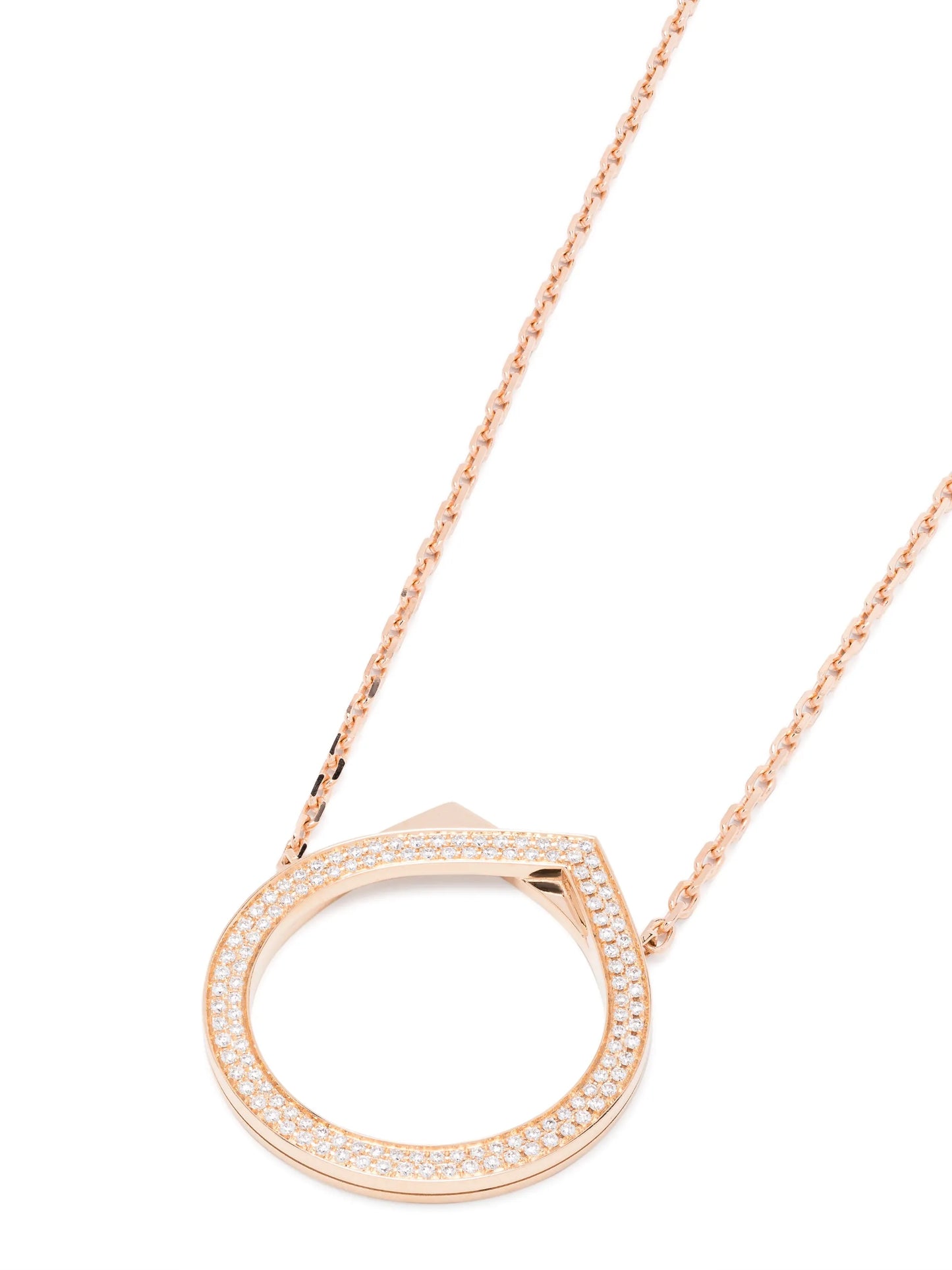 18kt rose gold Antifer diamond pendant necklace