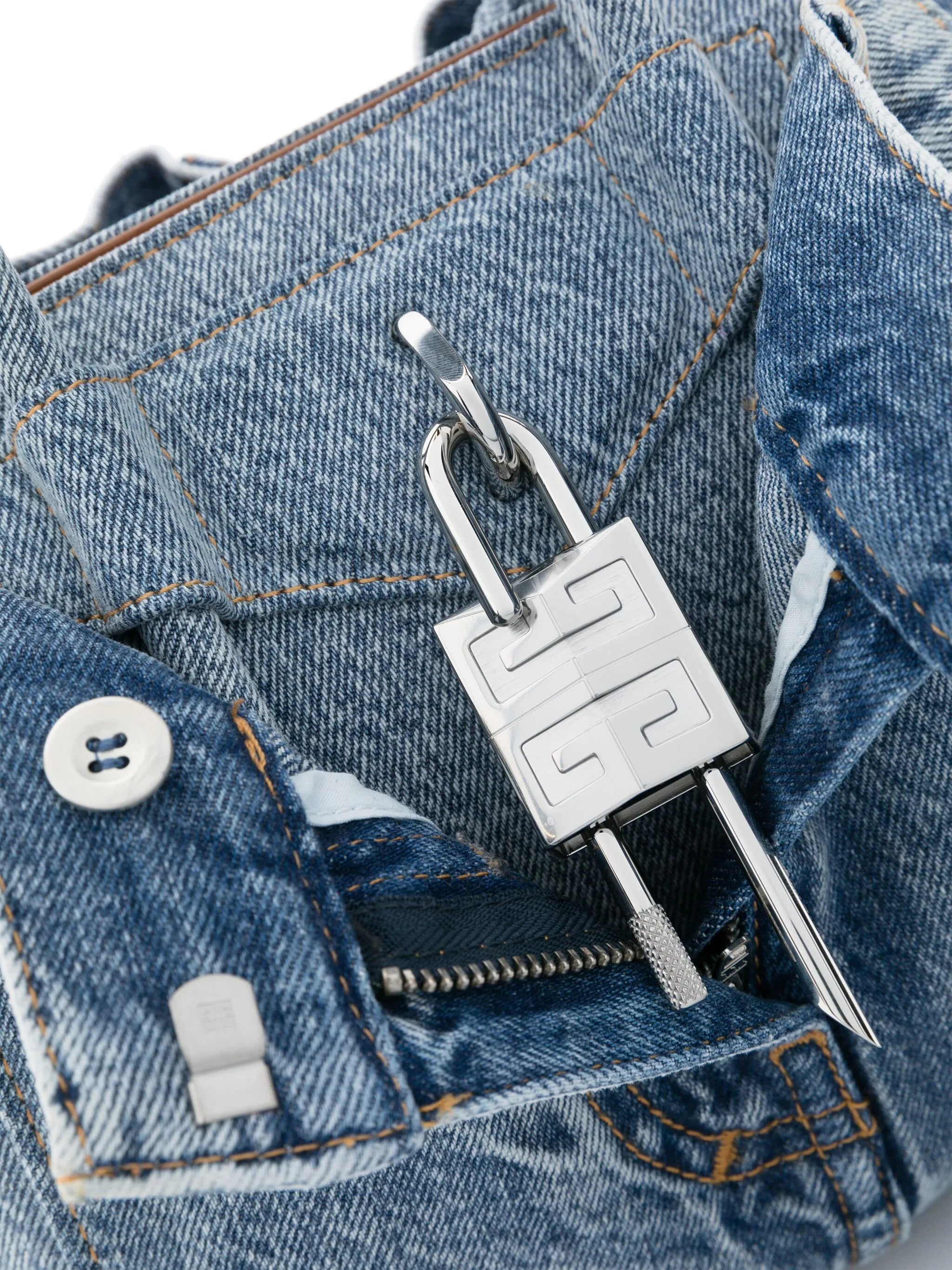 mini Antigona Lock denim tote bag