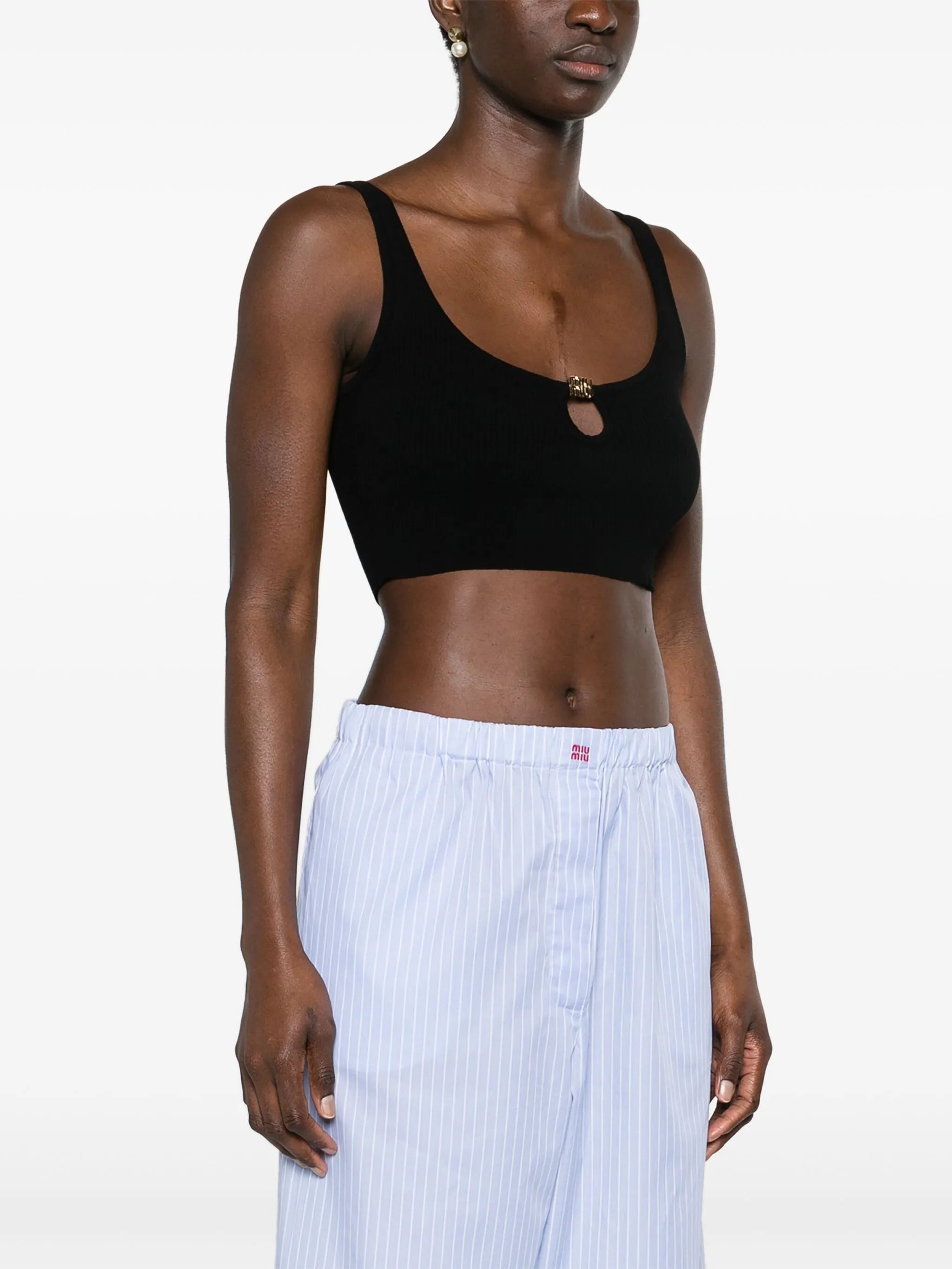 ribbed cropped tank top