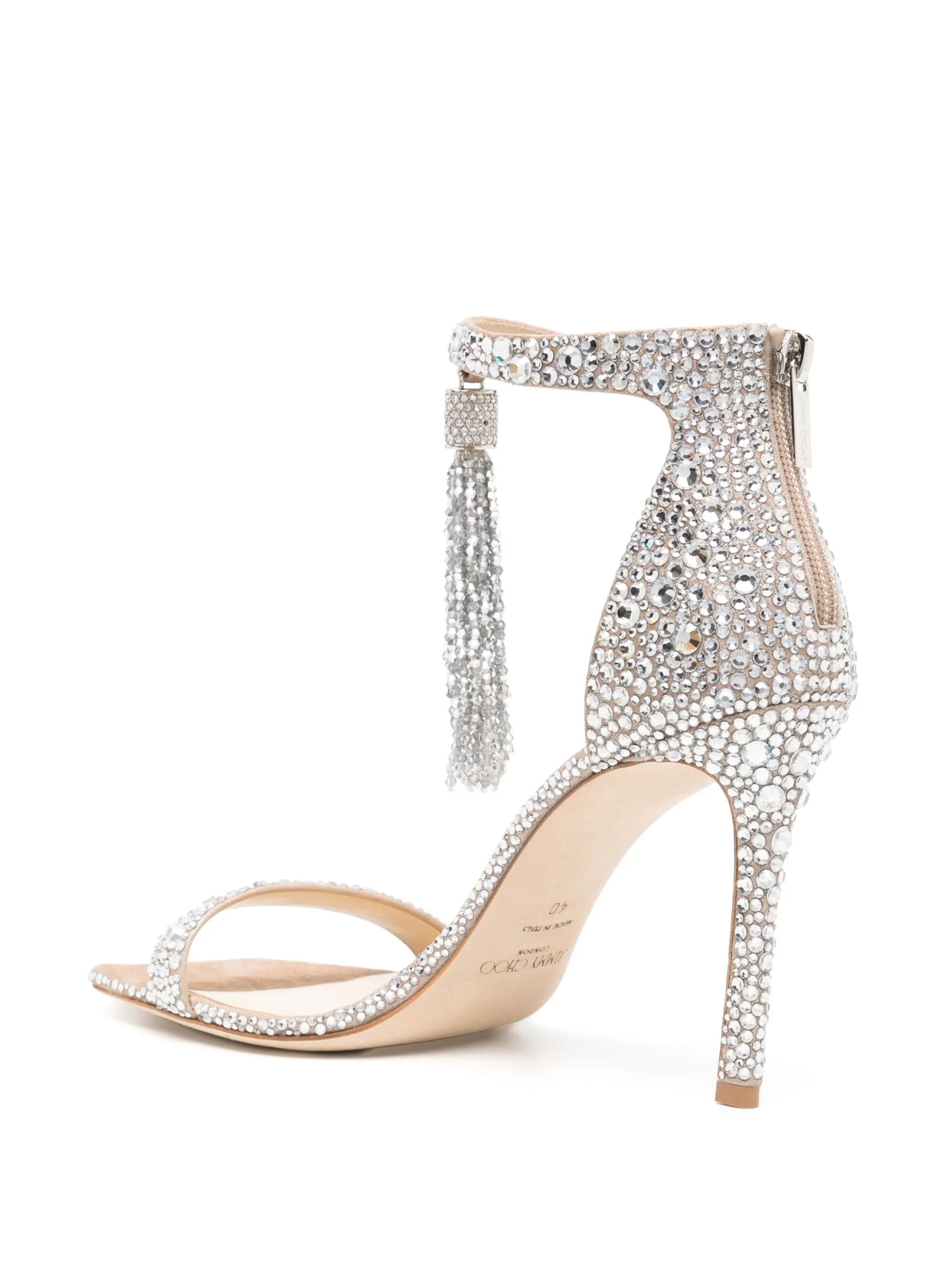 Vinca 95mm crystal-embellished sandals