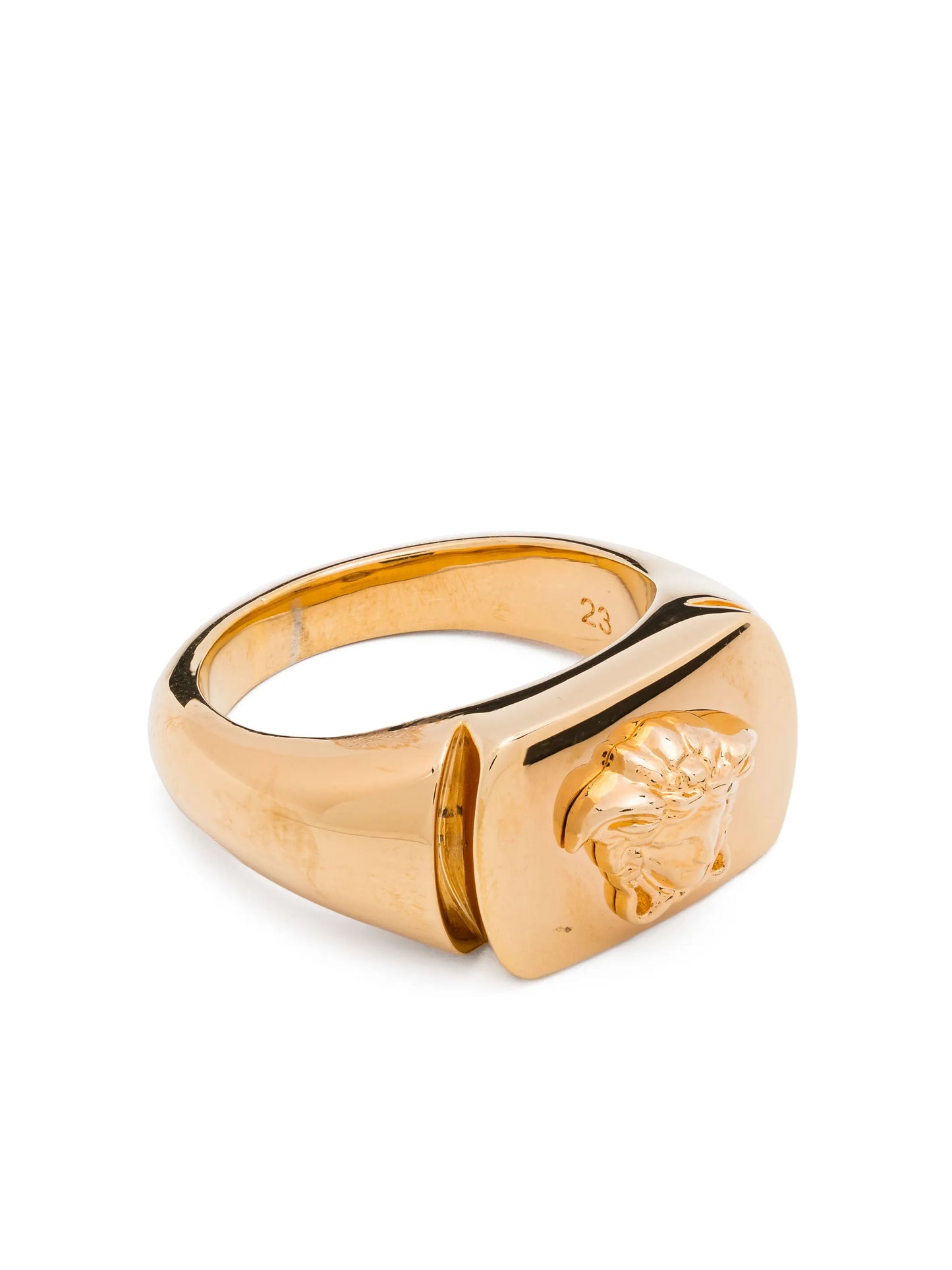 Medusa-embossed signet ring