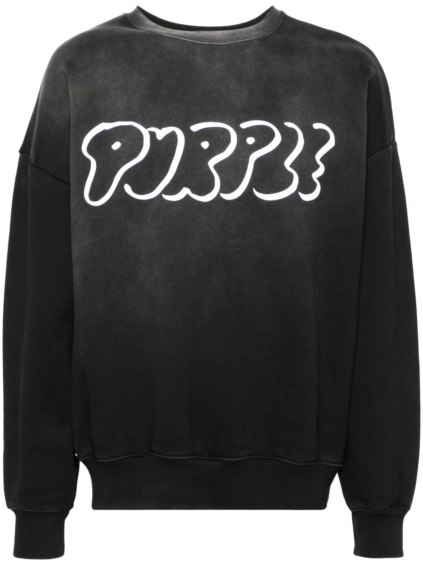 logo-flocked cotton-fleece sweatshirt