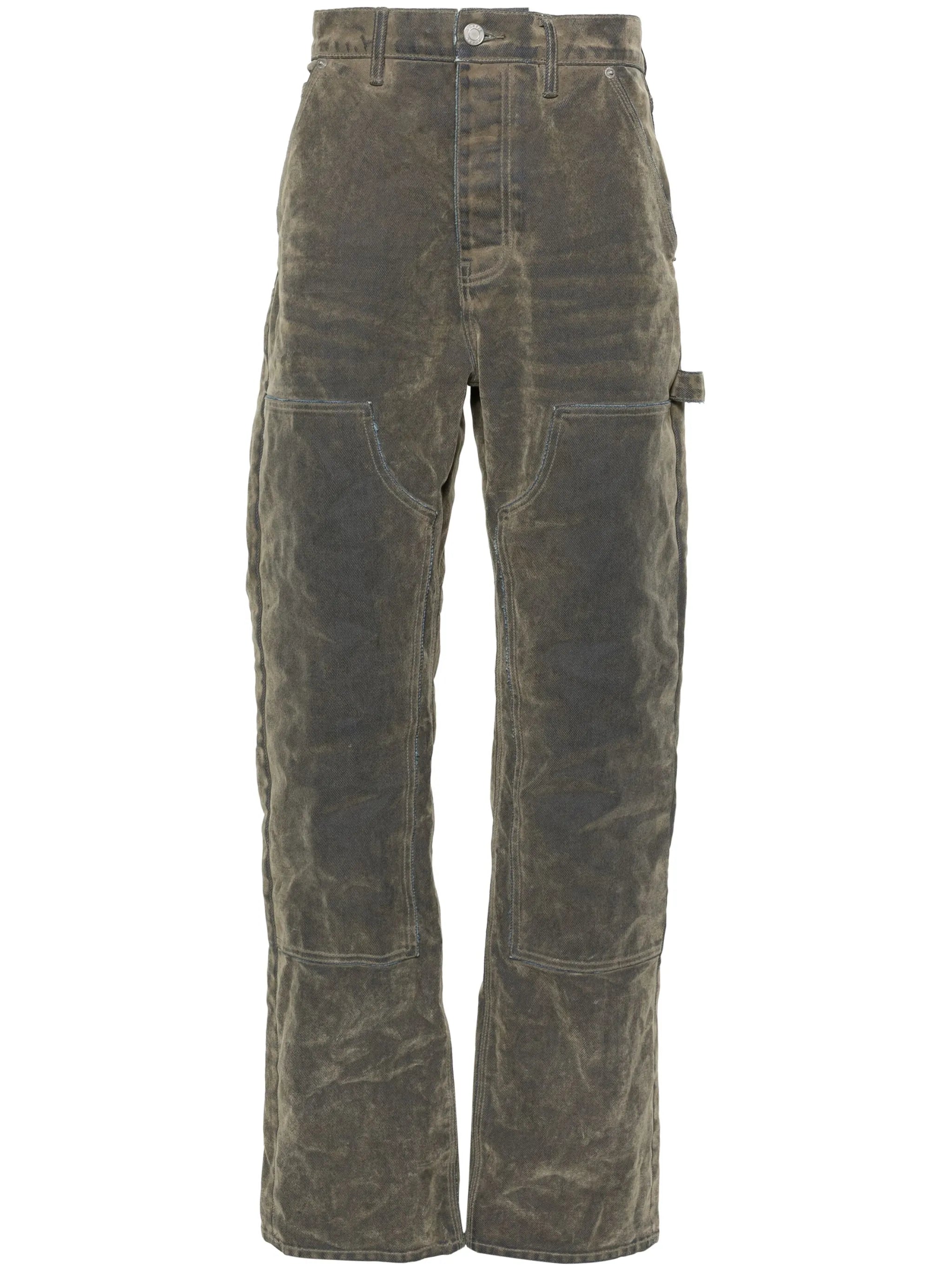 P015 flocked carpenter jeans