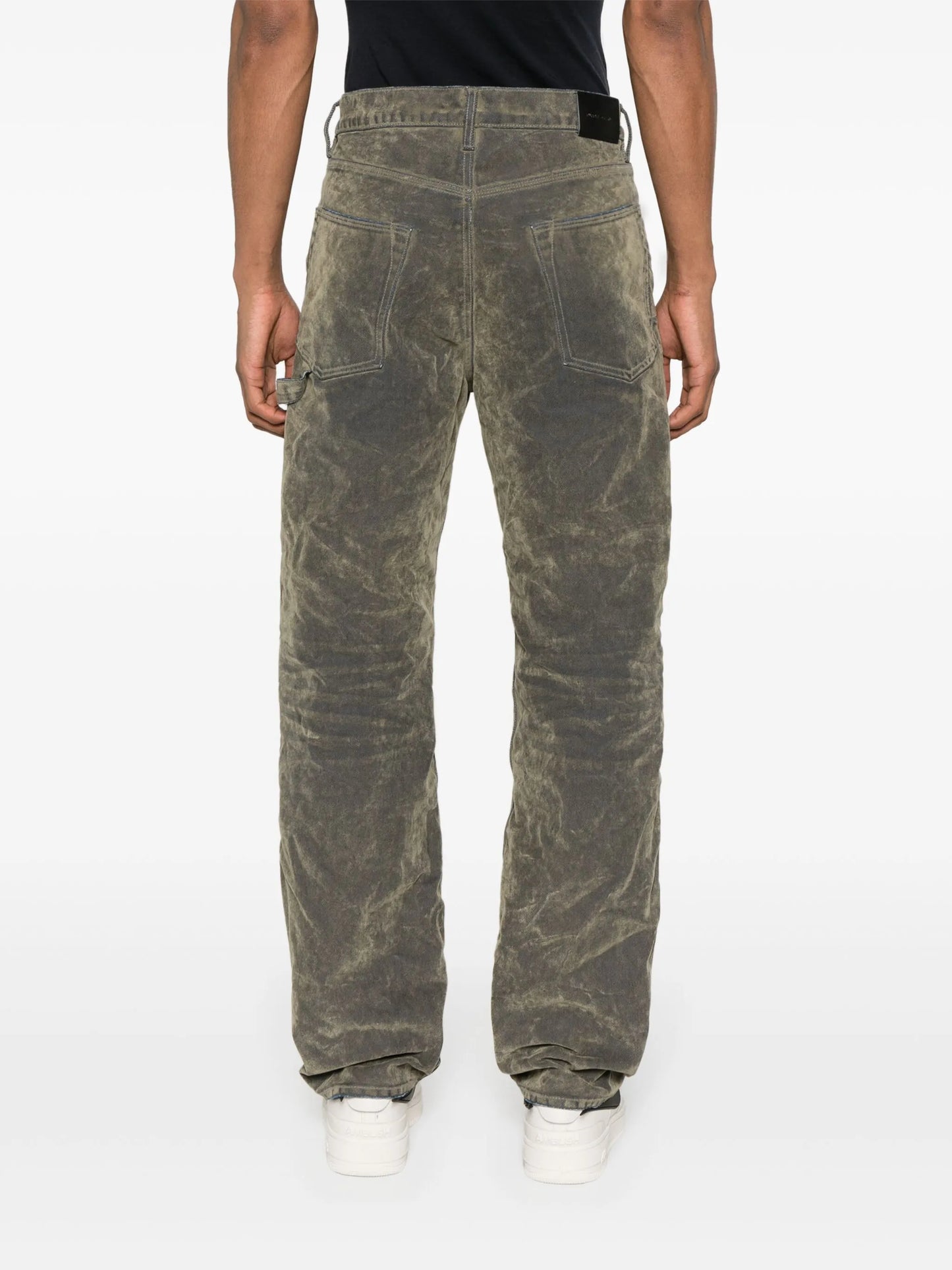 P015 flocked carpenter jeans