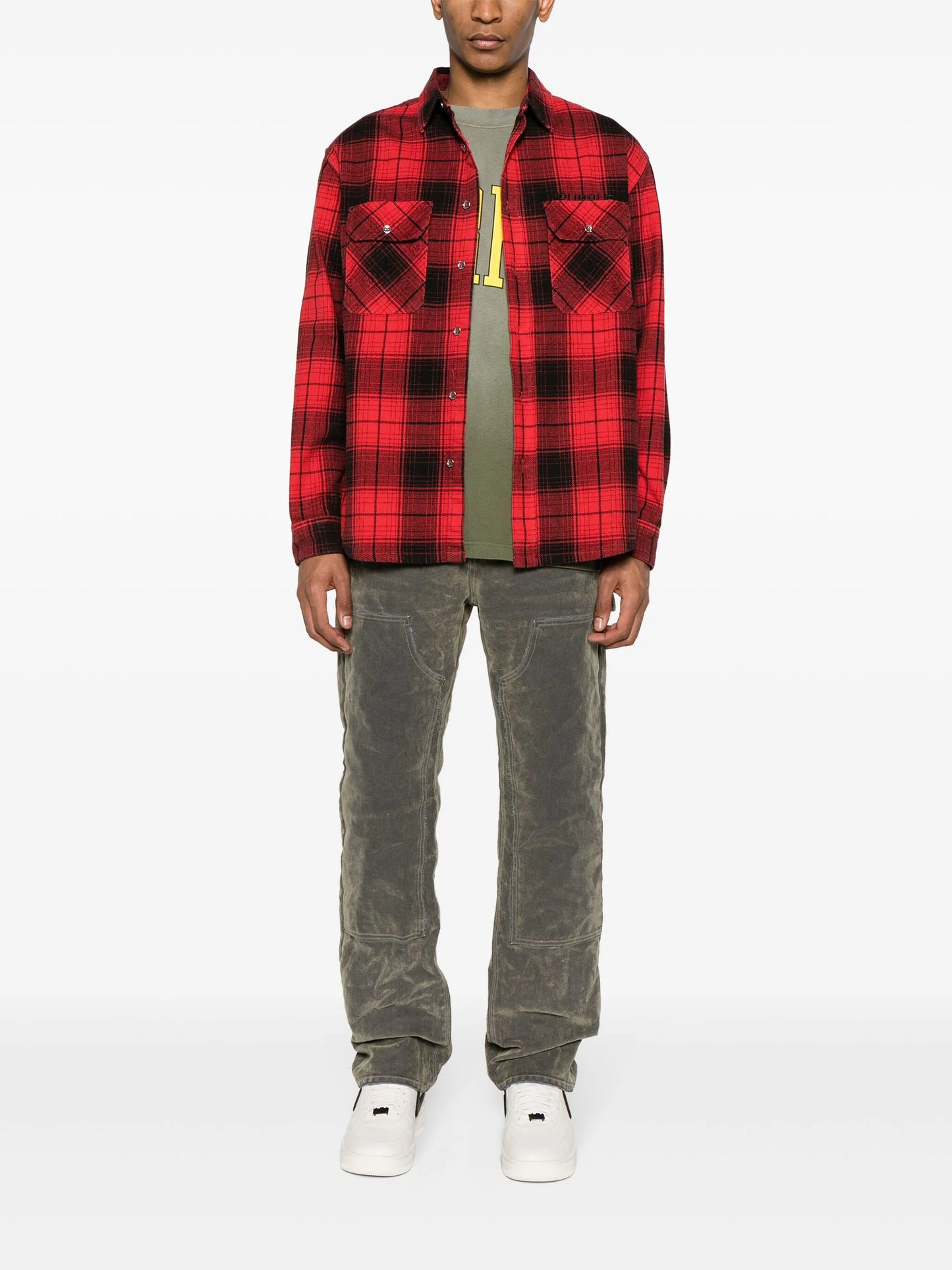 P015 flocked carpenter jeans