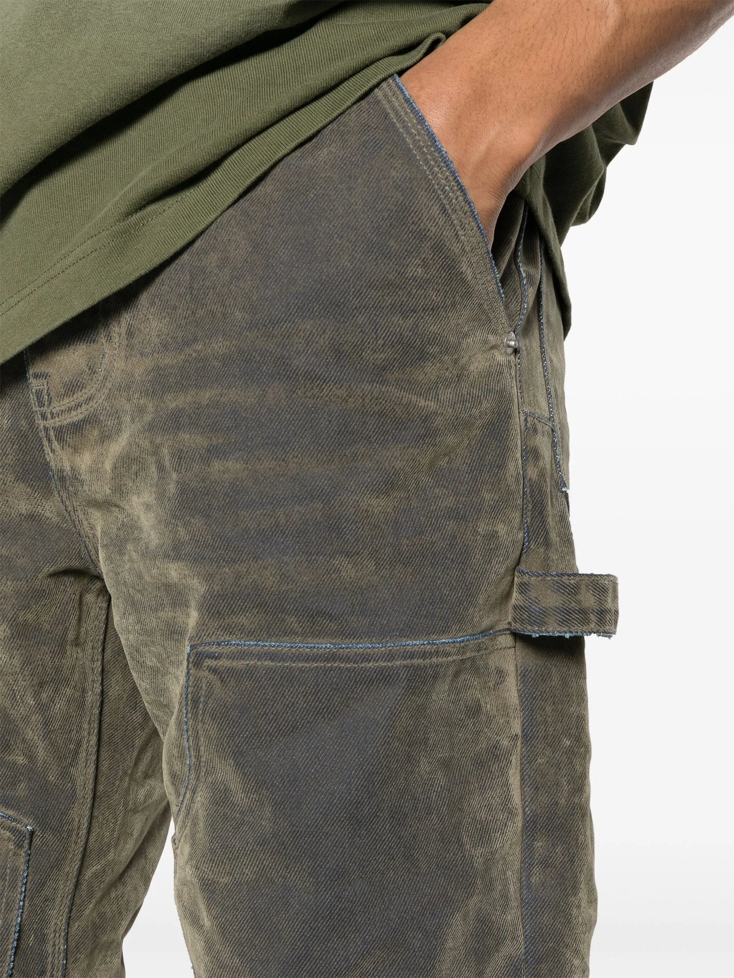 P015 flocked carpenter jeans