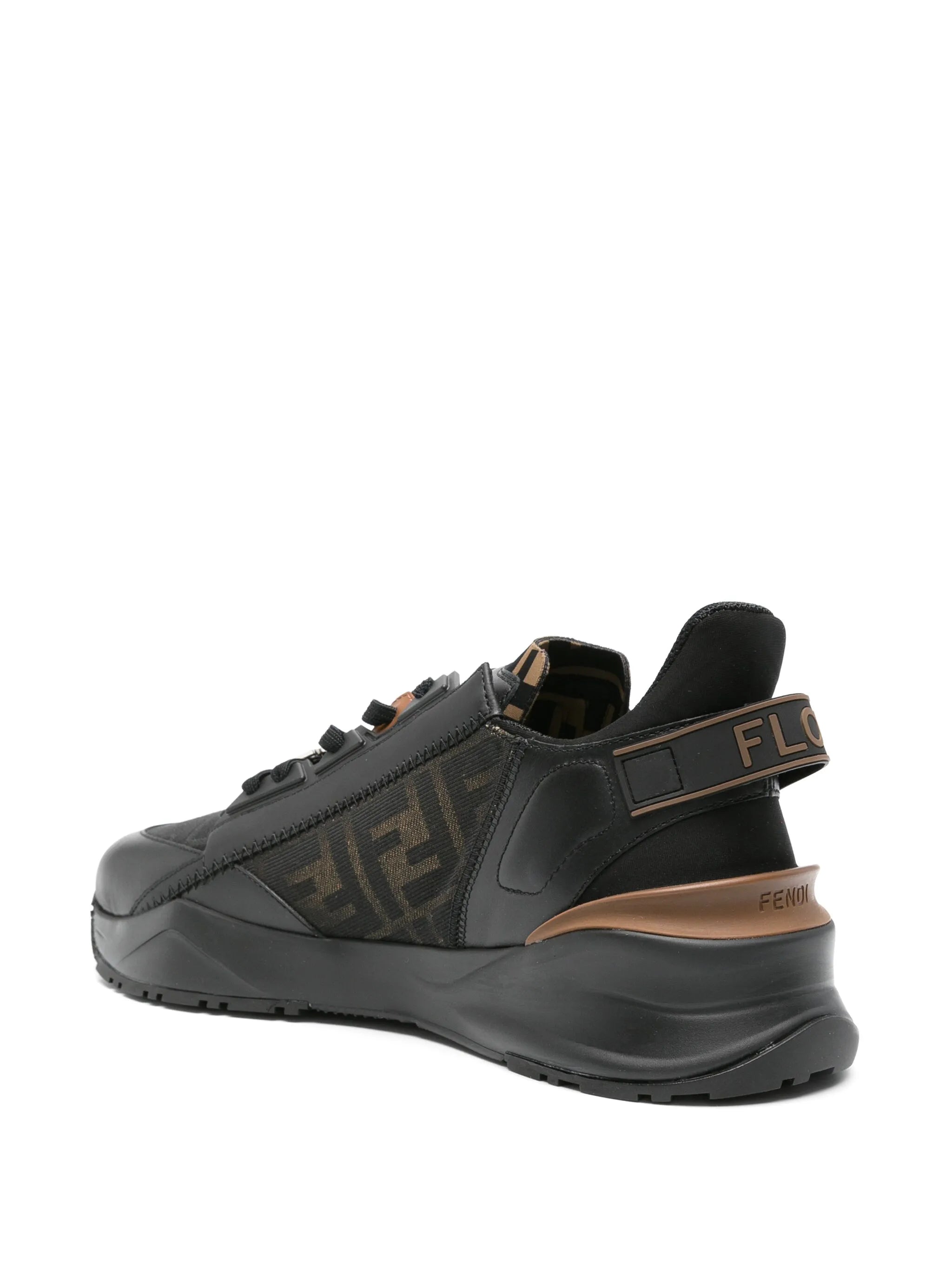 Flow FF-jacquard leather sneakers