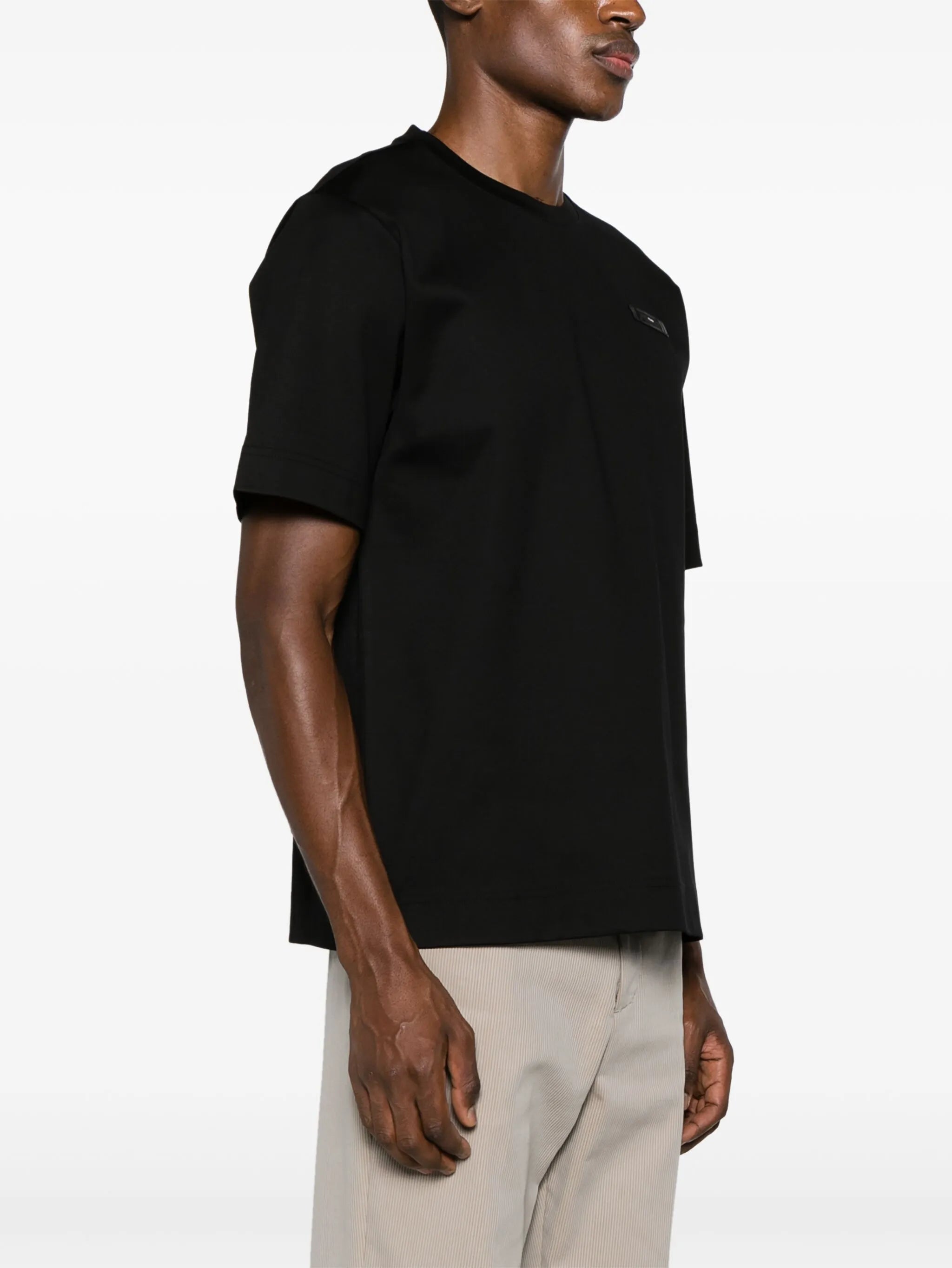 logo-patch crew neck T-shirt
