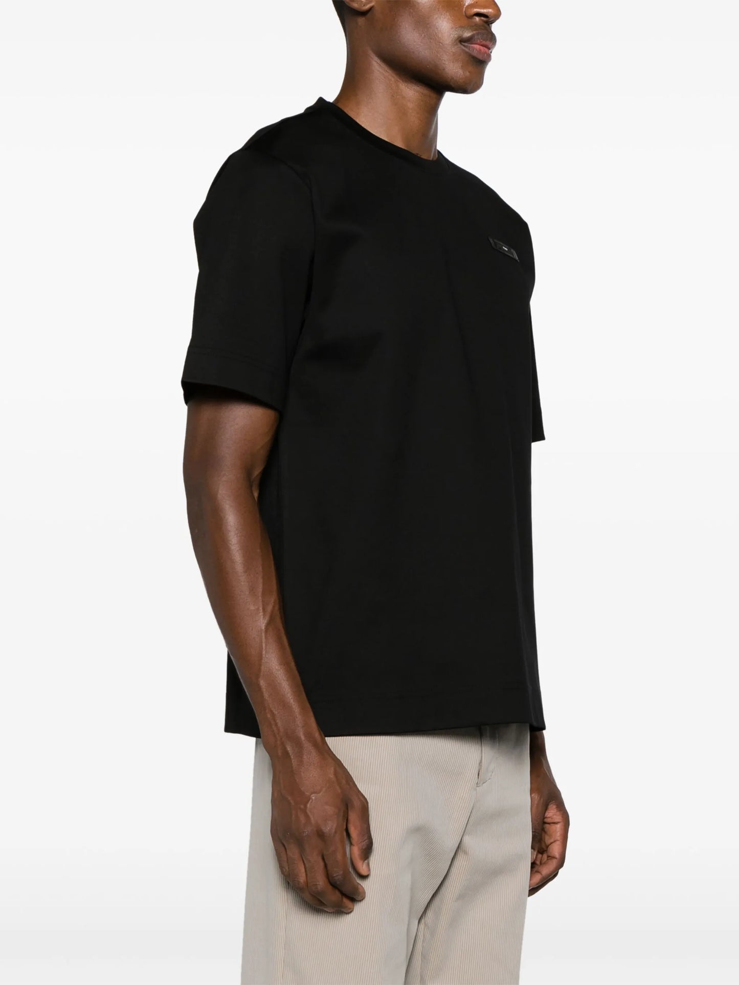logo-patch crew neck T-shirt
