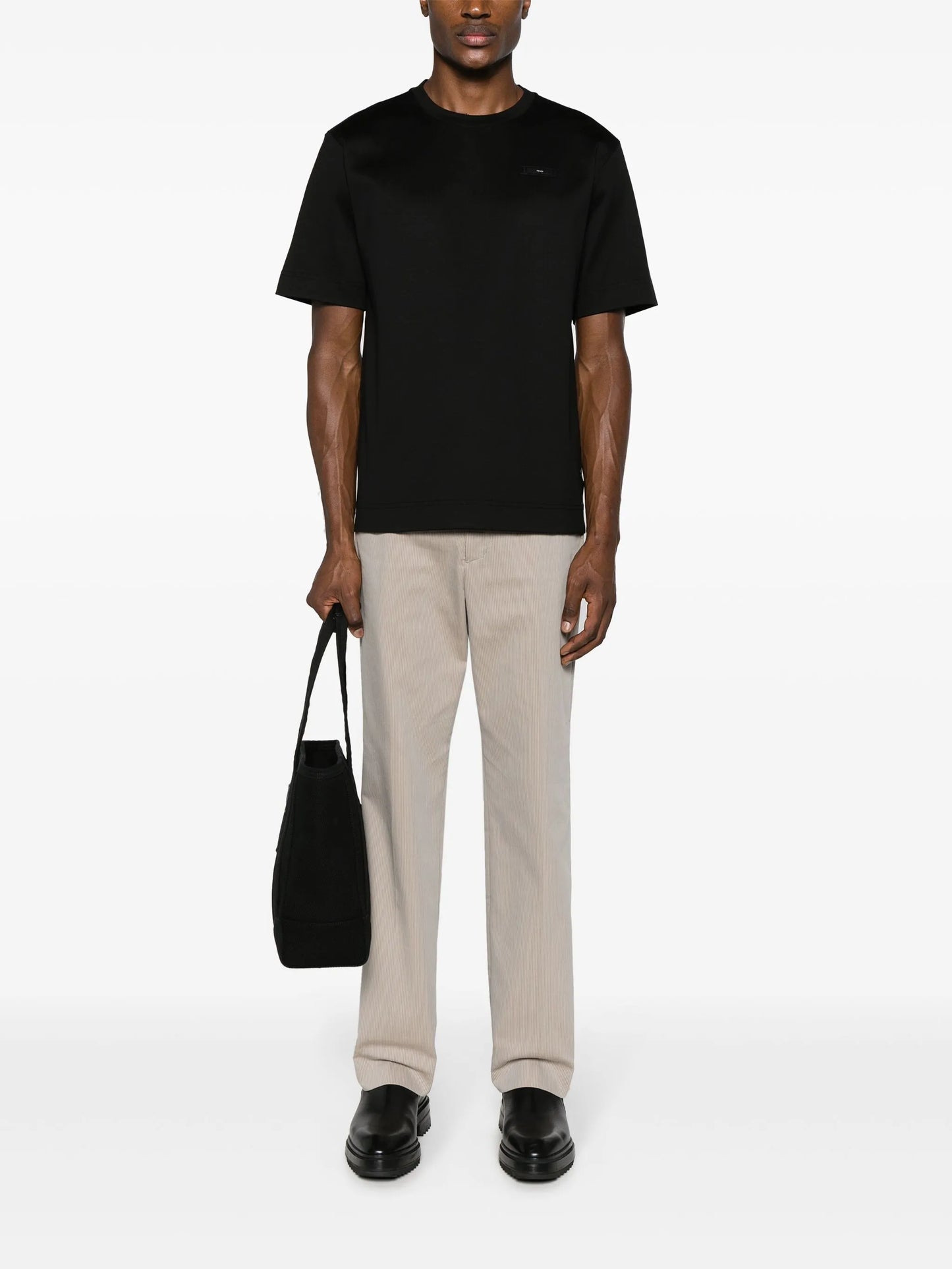 logo-patch crew neck T-shirt