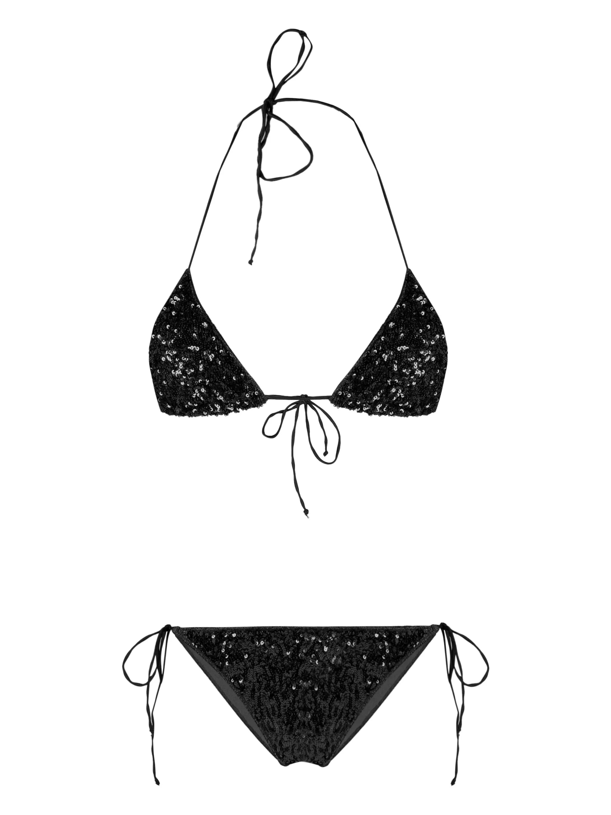 sequin-embellished triangle bikini