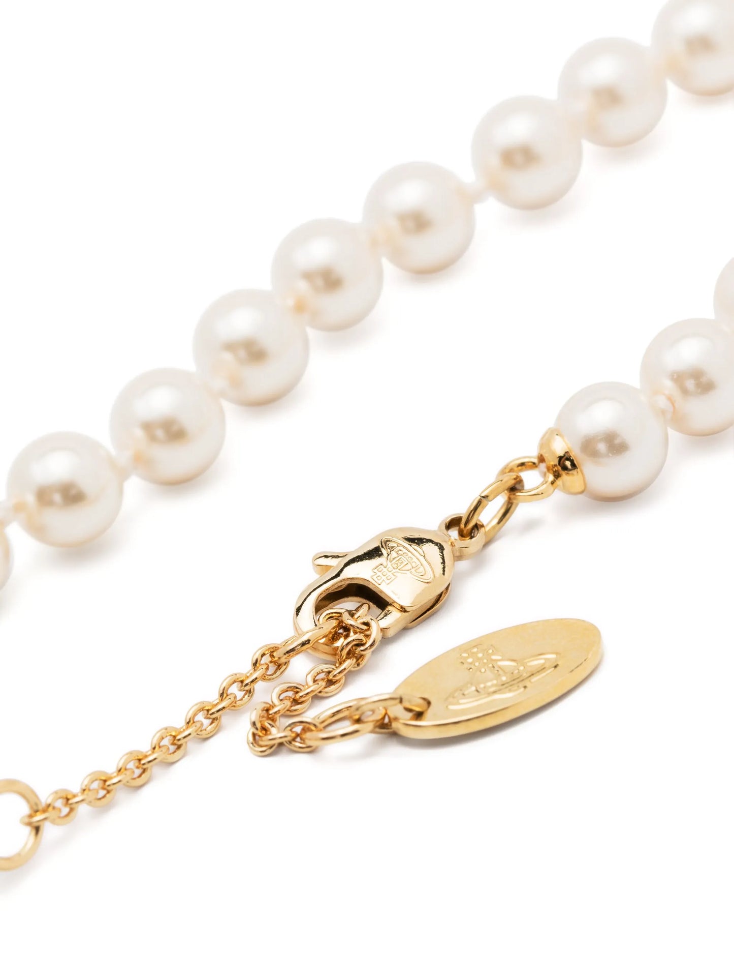 safety-pin faux-pearl necklace