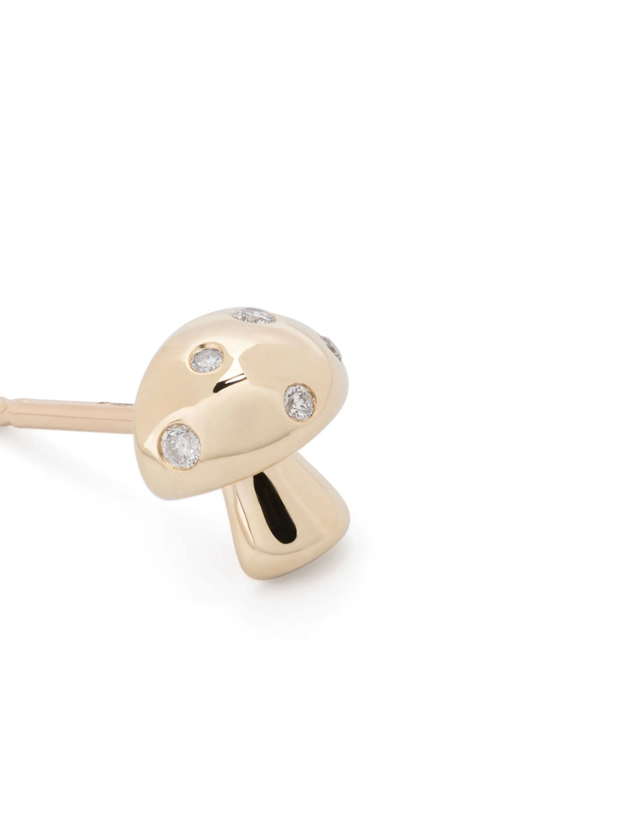 14CT yellow gold Enchanted Mushroom diamond stud earrings