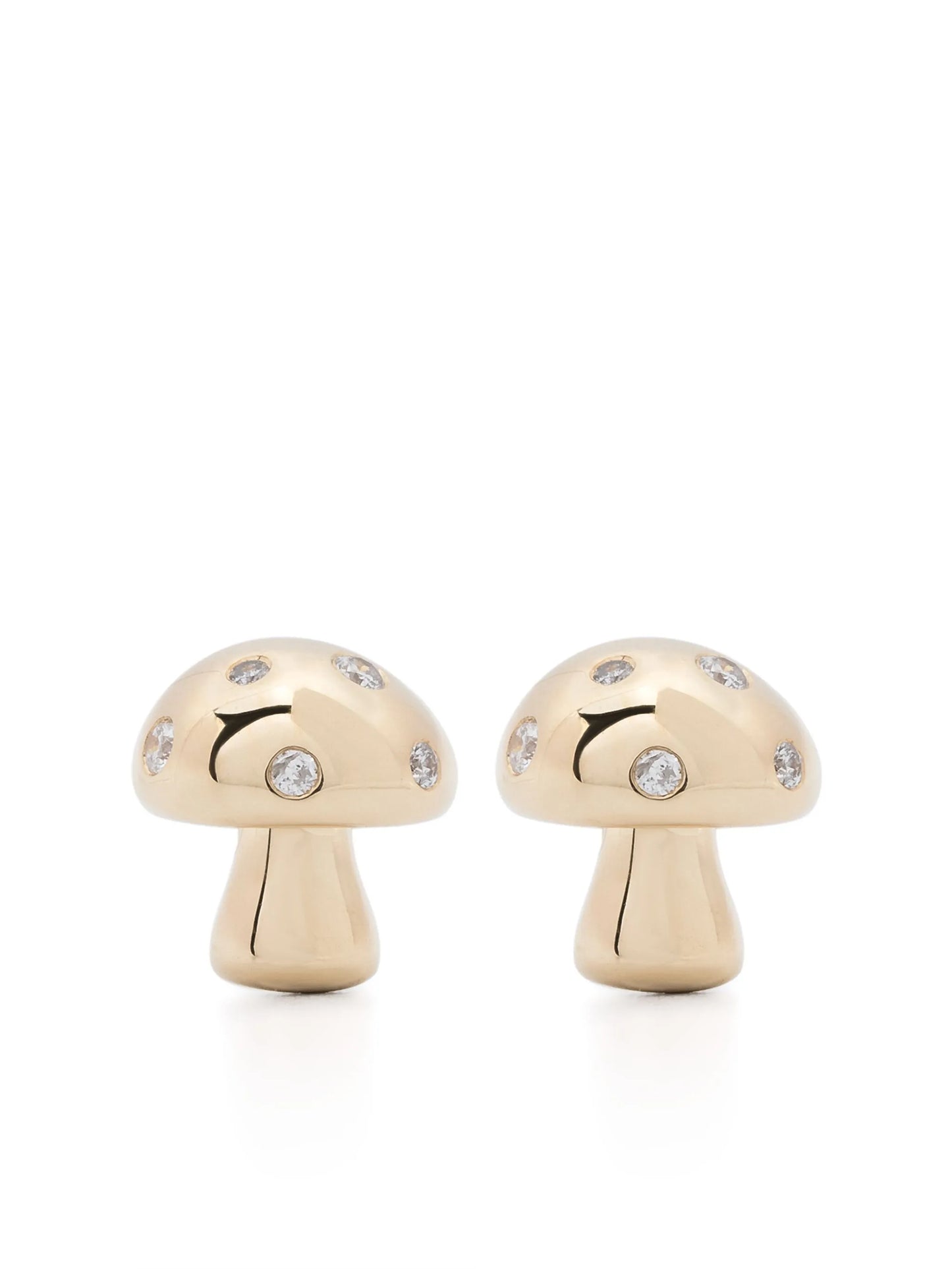 14CT yellow gold Enchanted Mushroom diamond stud earrings