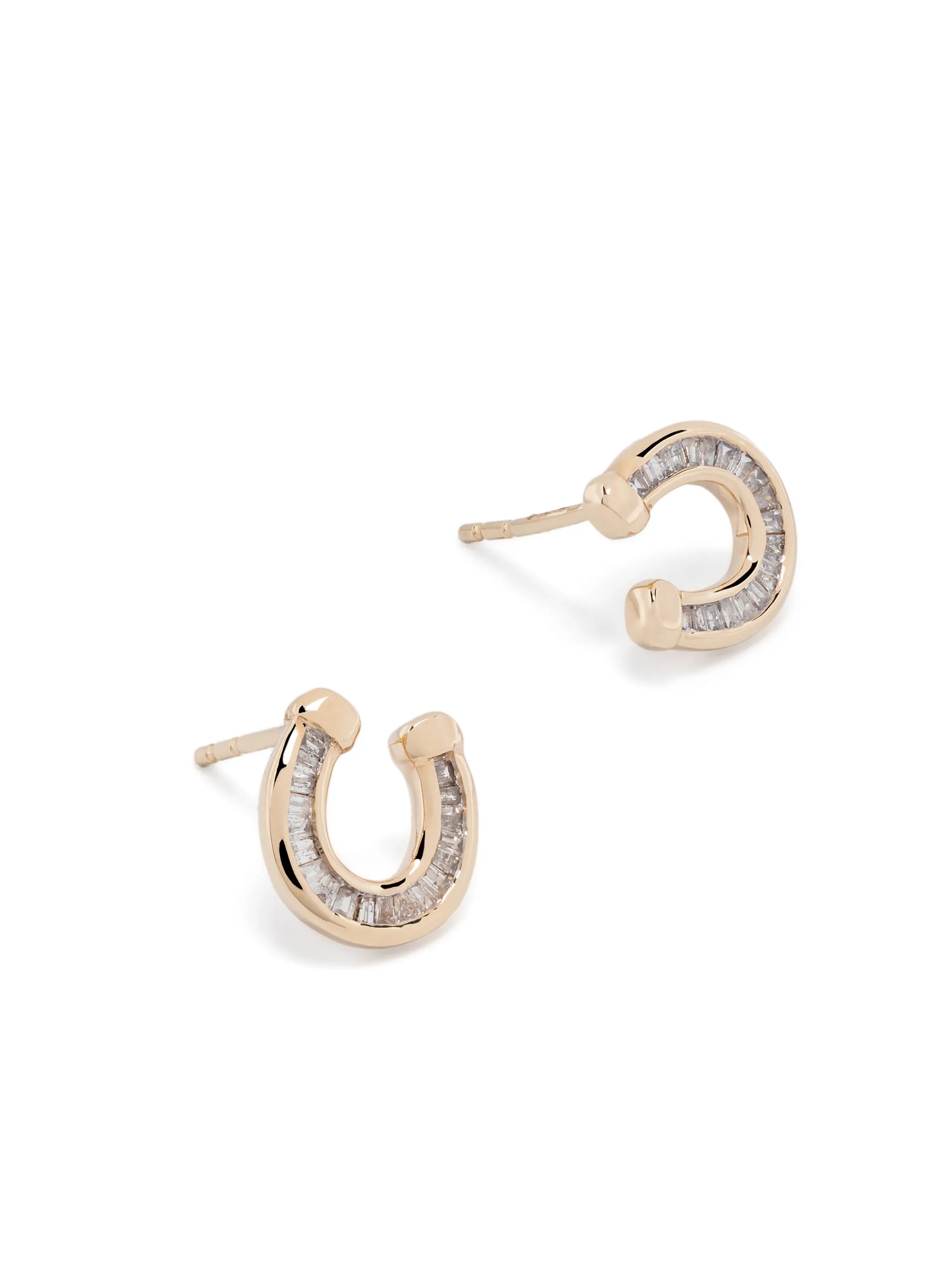14kt yellow gold Horseshoe diamond earrings