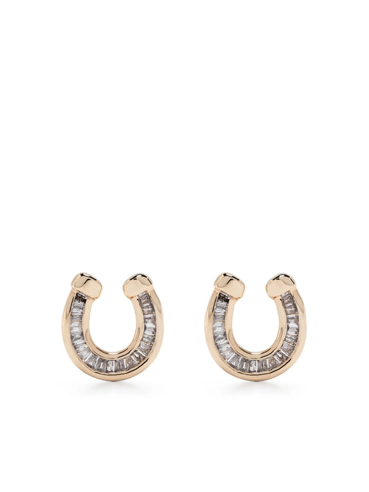 14kt yellow gold Horseshoe diamond earrings