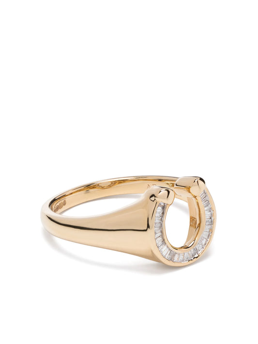 14kt yellow gold Horseshoe signet ring