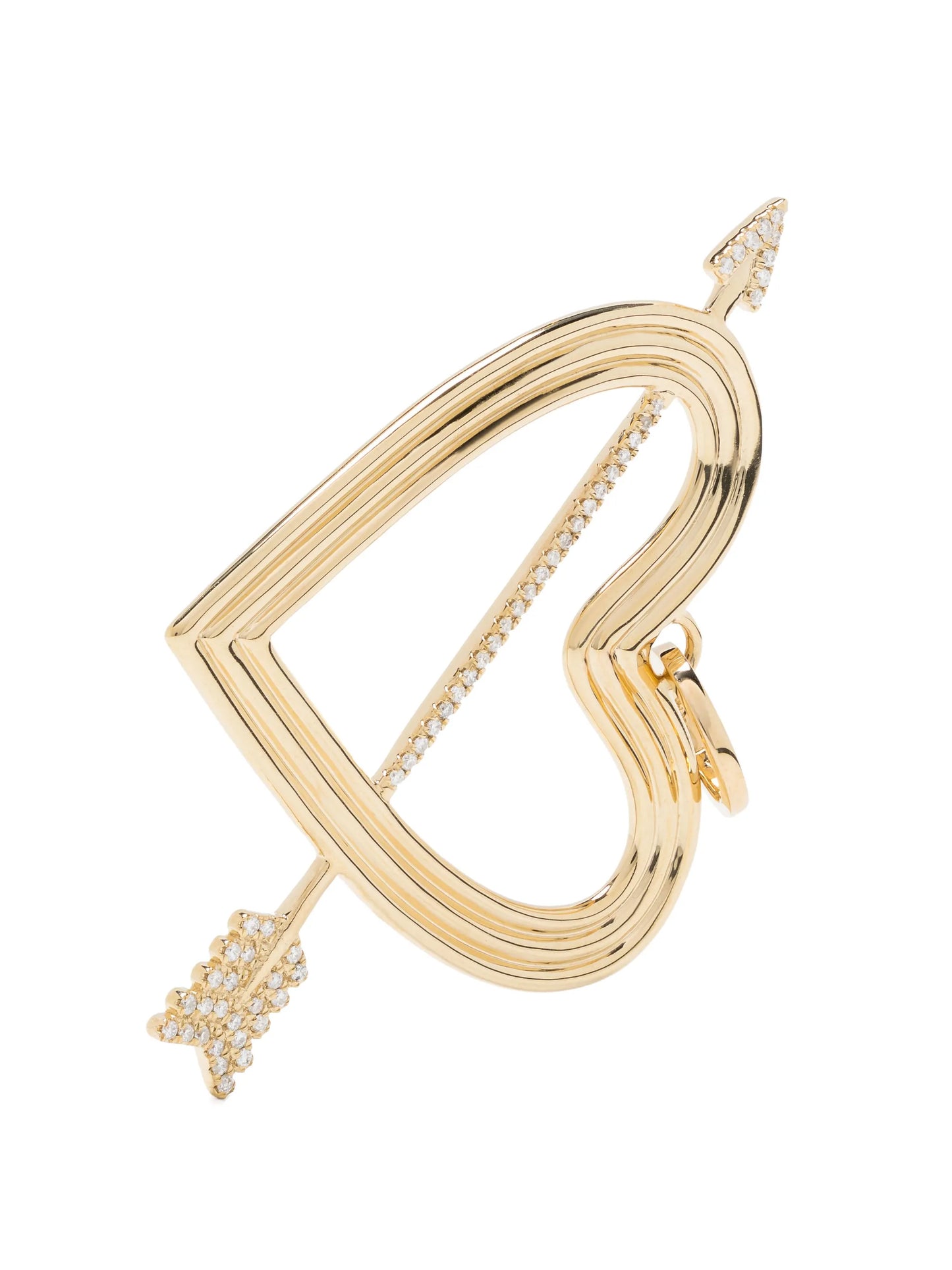 14kt yellow gold XL Heart + Arrow hinged charm