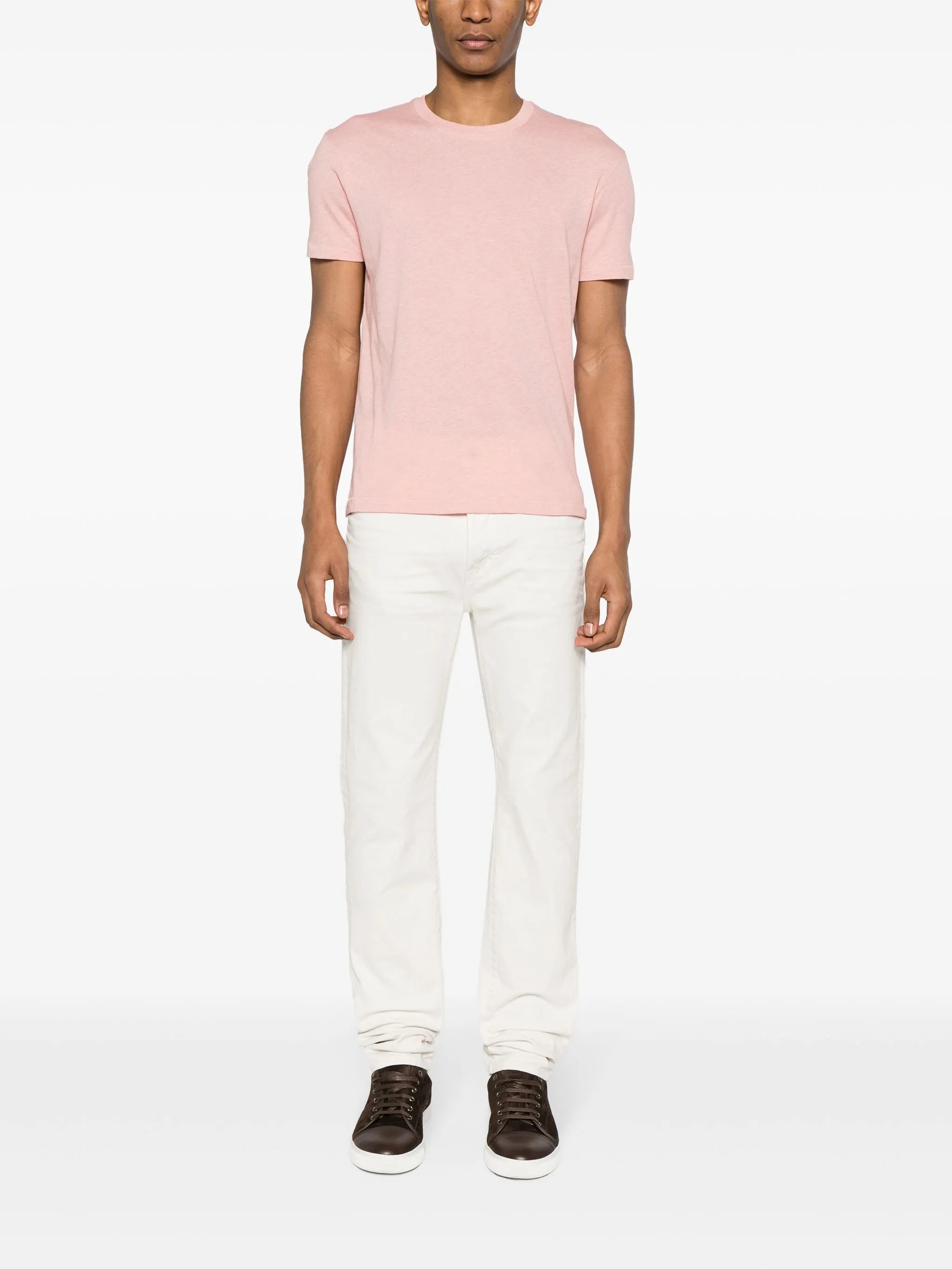 logo-embroidered mélange T-shirt