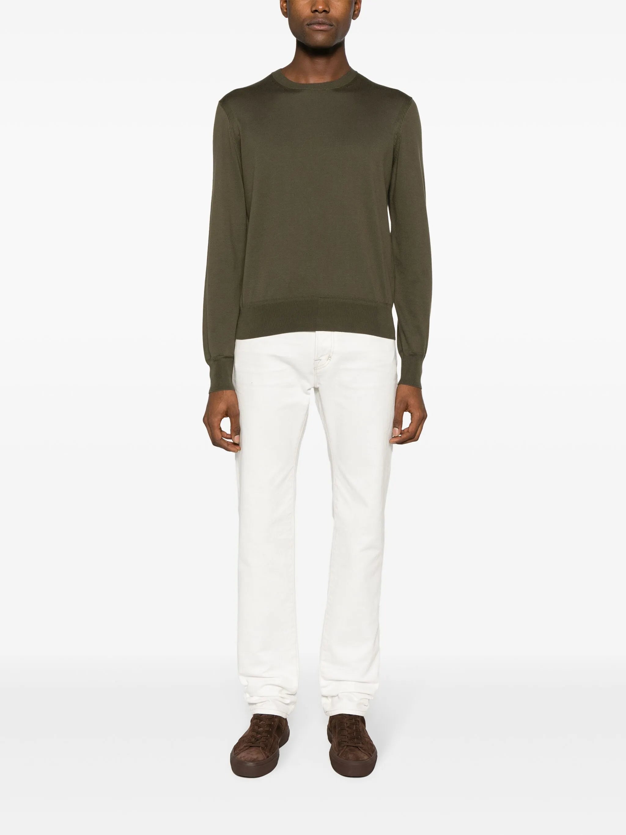 crew-neck cotton jumper