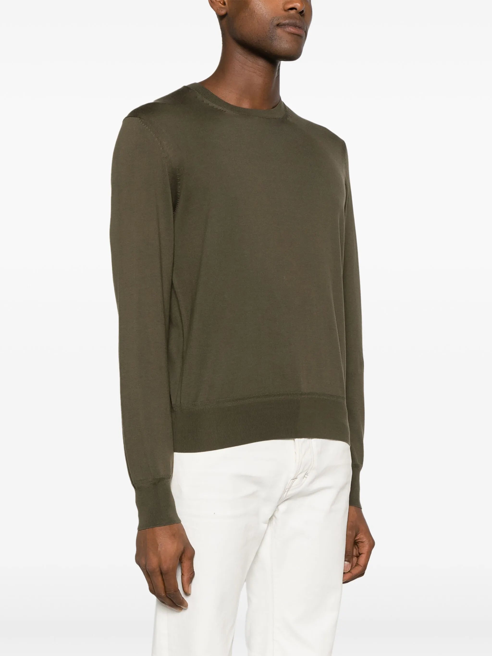 crew-neck cotton jumper