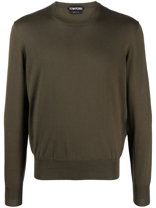crew-neck cotton jumper