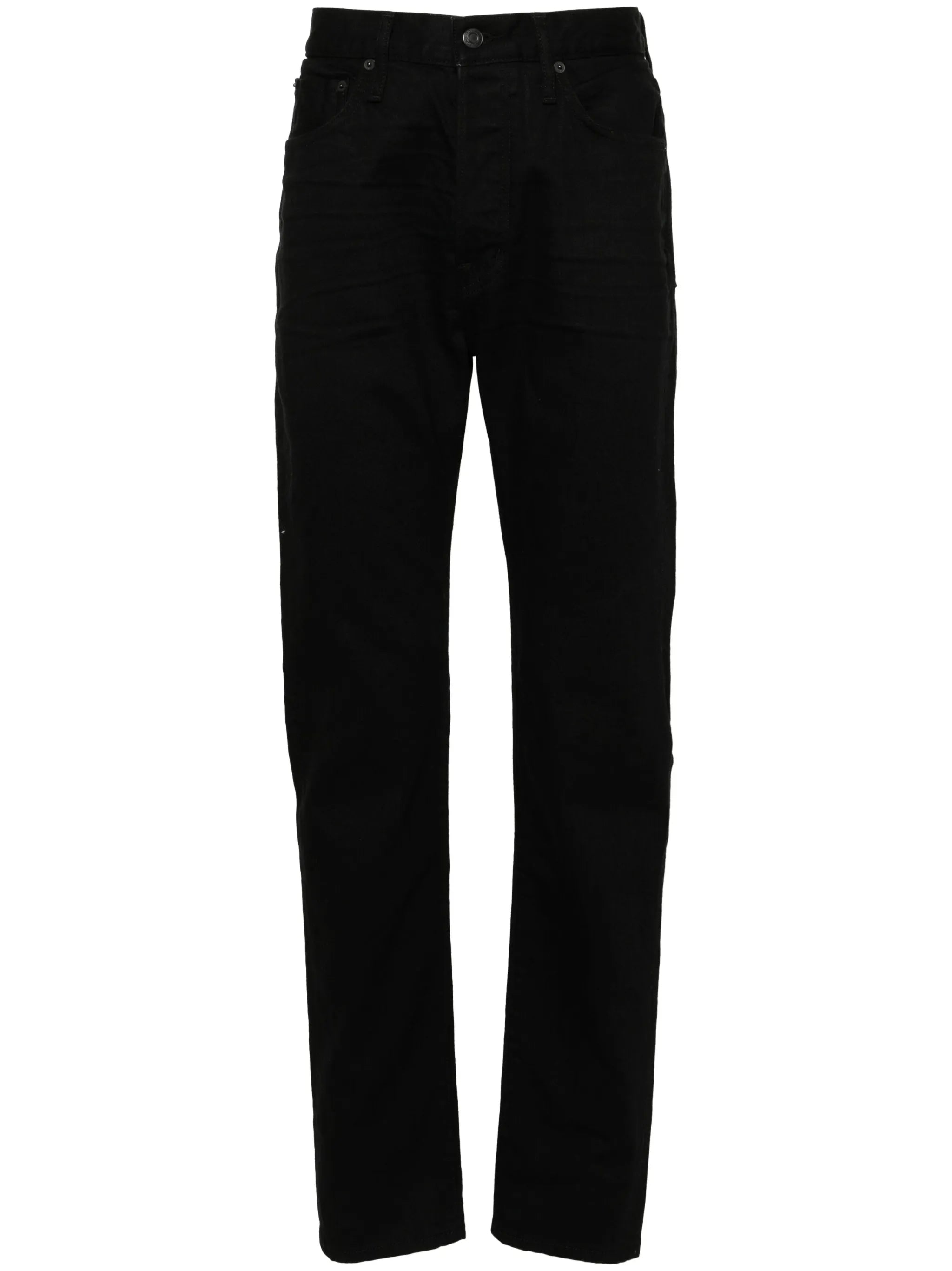slim-leg cotton-blend jeans